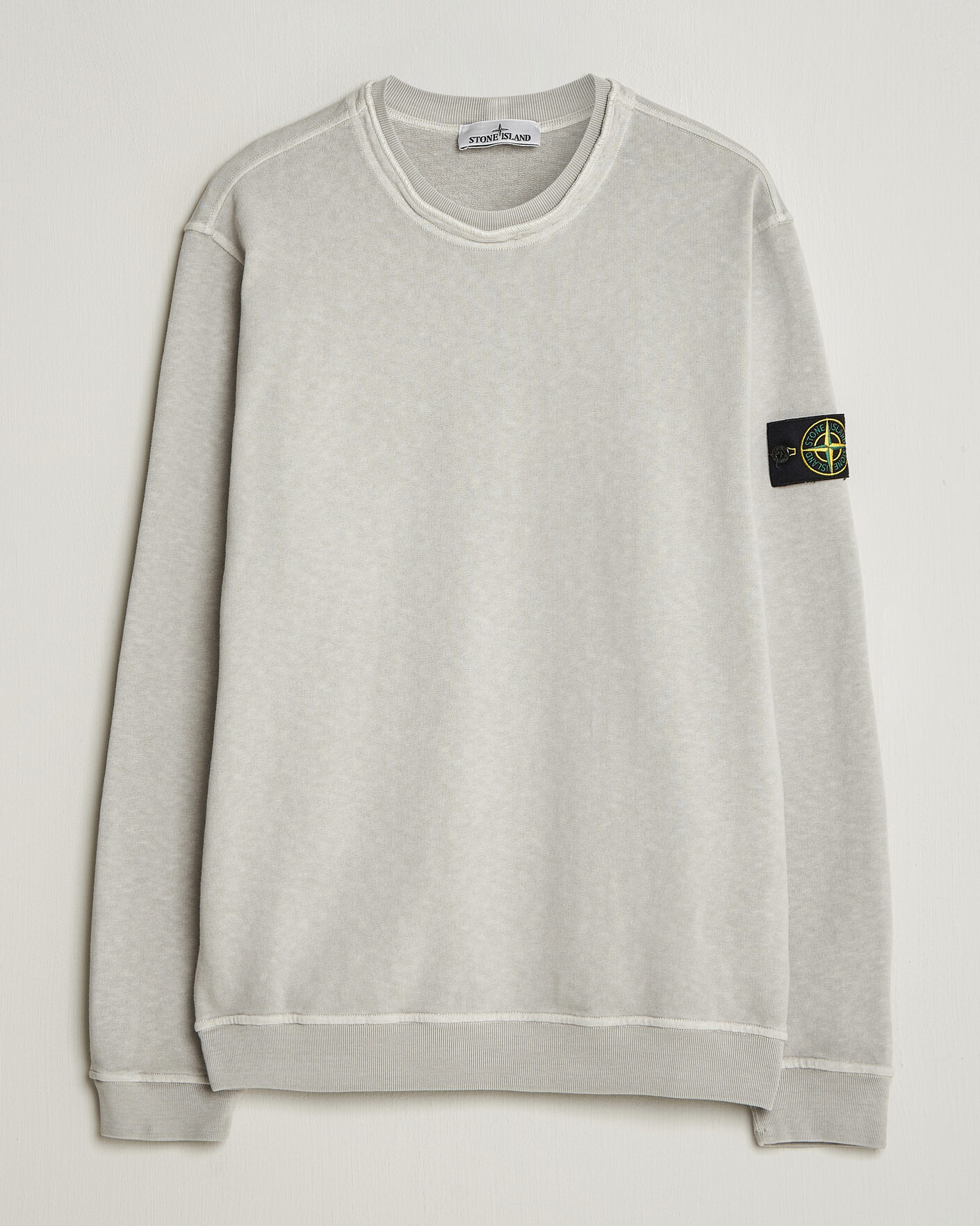 Uomini | Maglieria | Stone Island | Old Dyed Cotton Sweatshirt Pearl Grey