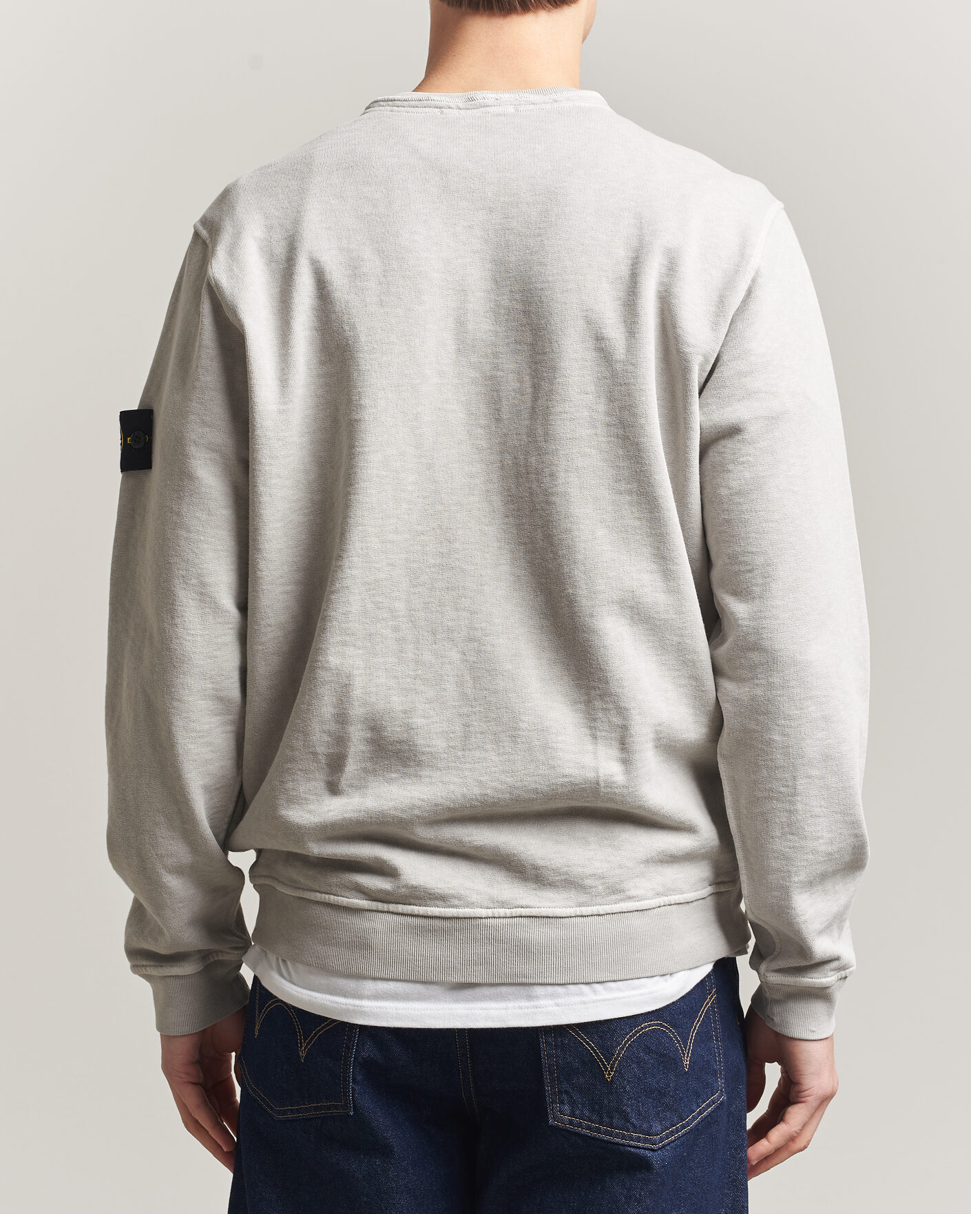 Uomini | Maglieria | Stone Island | Old Dyed Cotton Sweatshirt Pearl Grey