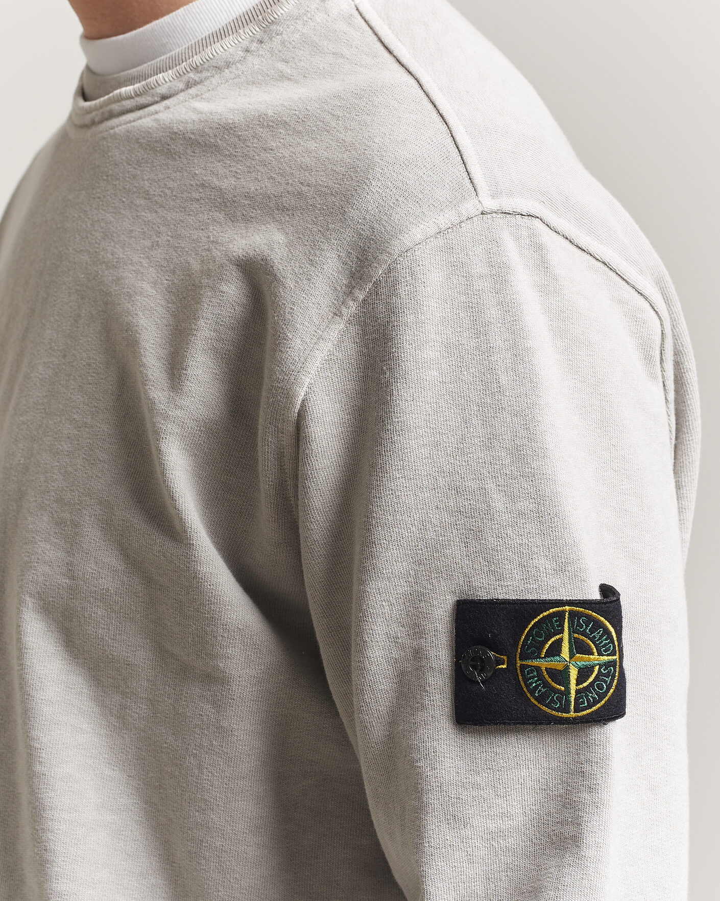 Uomini | Maglieria | Stone Island | Old Dyed Cotton Sweatshirt Pearl Grey