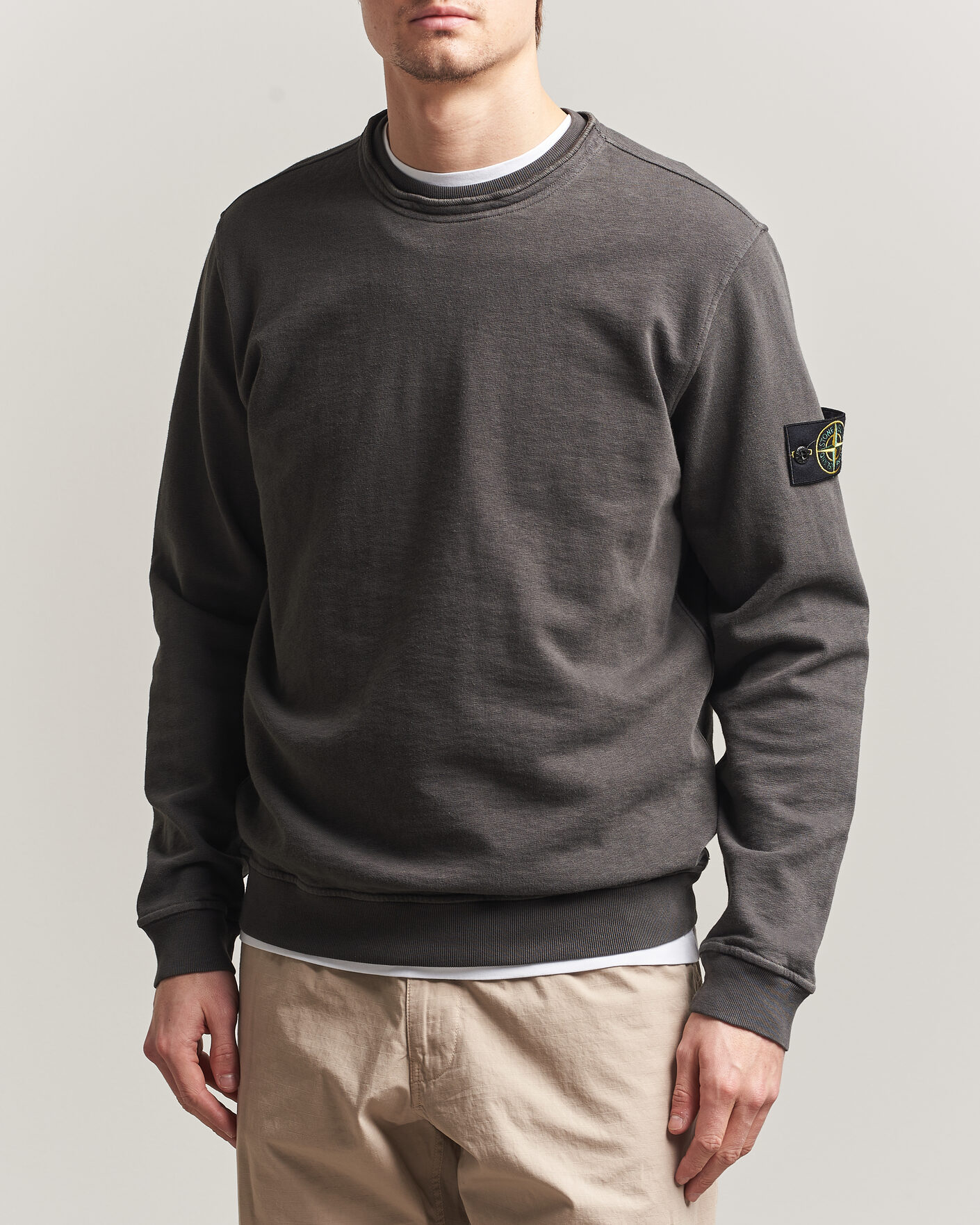 Uomini | Maglieria | Stone Island | Old Dyed Cotton Sweatshirt Charcoal