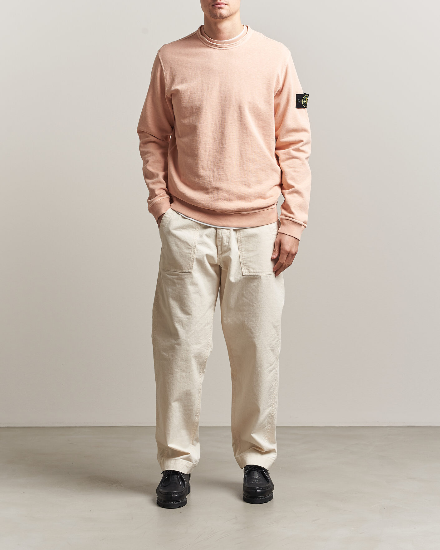 Uomini | Maglieria | Stone Island | Old Dyed Cotton Sweatshirt Plaster Pink