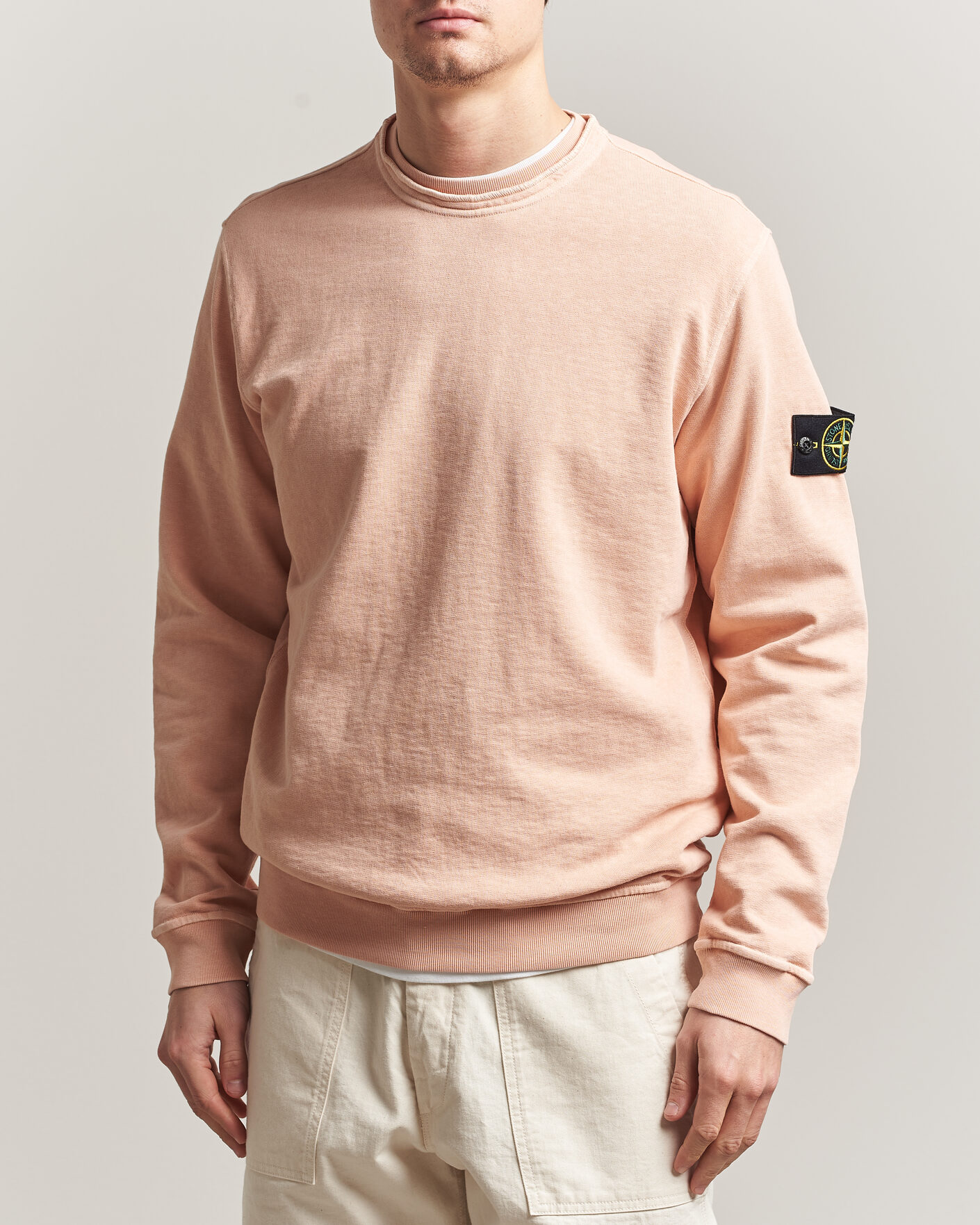 Uomini | Maglieria | Stone Island | Old Dyed Cotton Sweatshirt Plaster Pink
