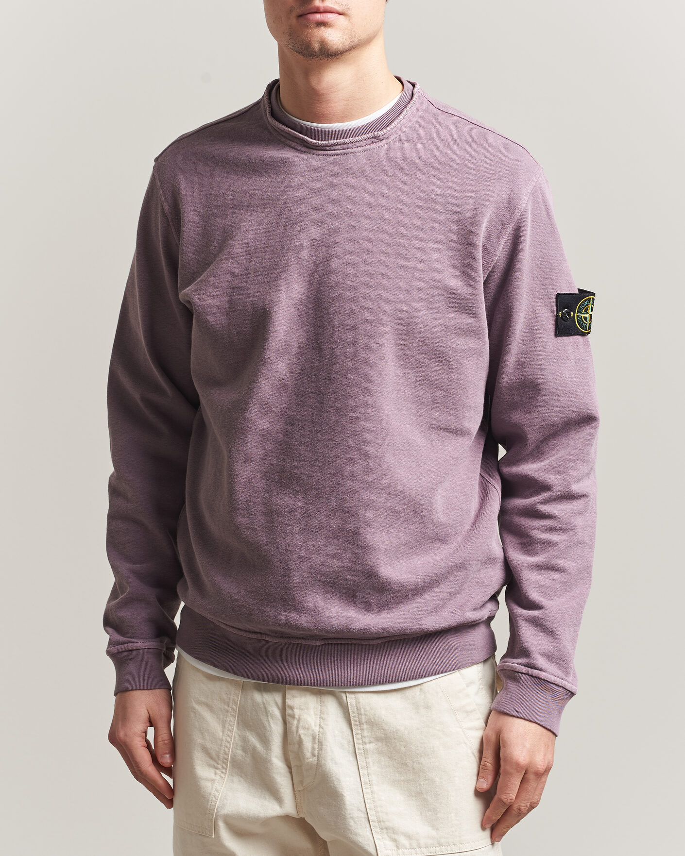 Uomini | Maglieria | Stone Island | Old Dyed Cotton Sweatshirt Purple Grey