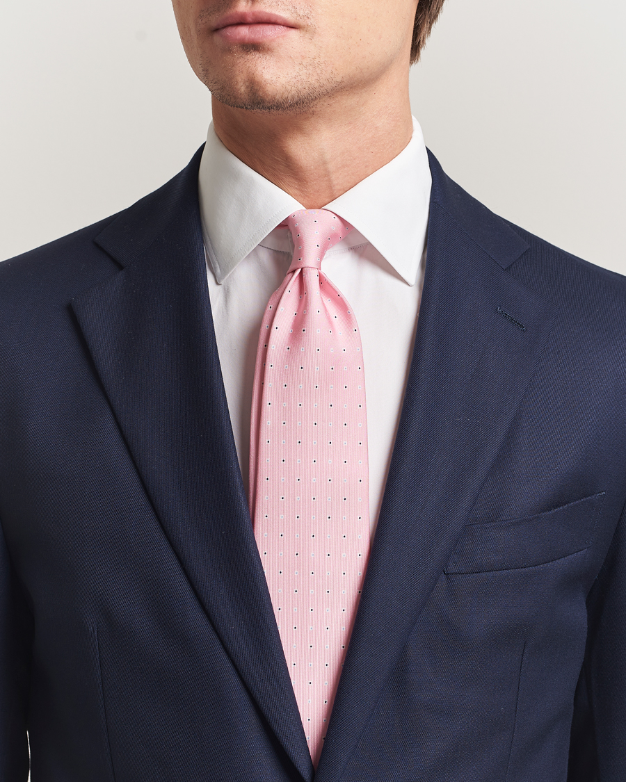 Uomini | Cravatte | E. Marinella | 3-Fold Printed Silk Tie Pink