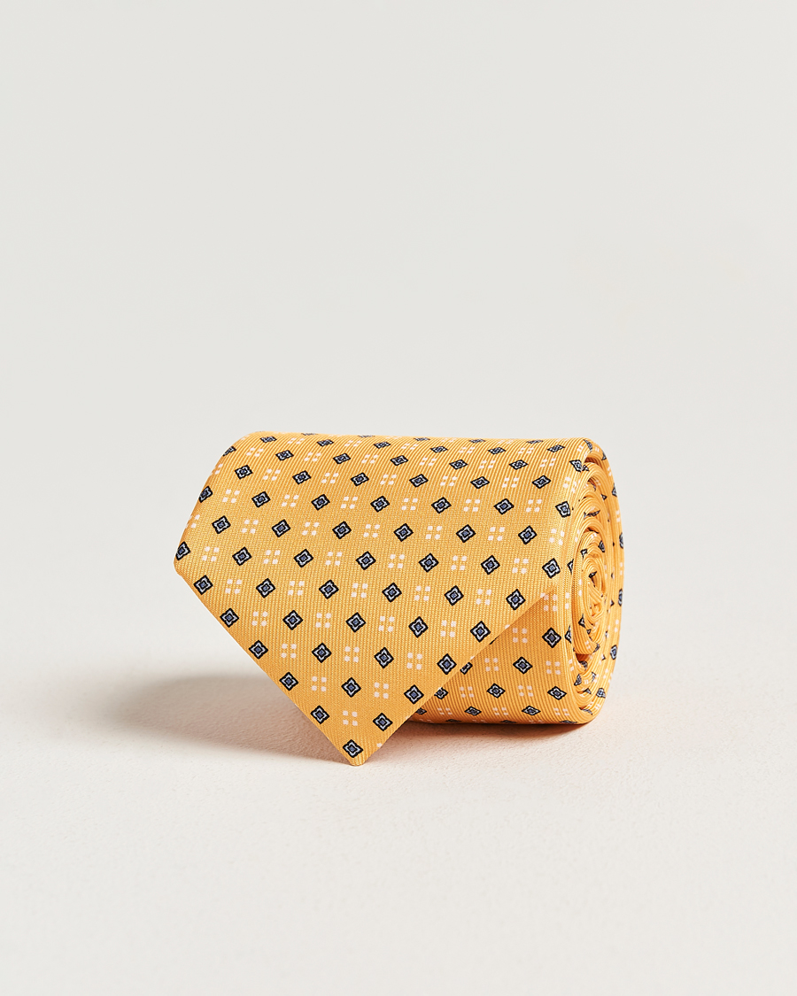 Uomini | Cravatte | E. Marinella | 3-Fold Printed Silk Tie Yellow
