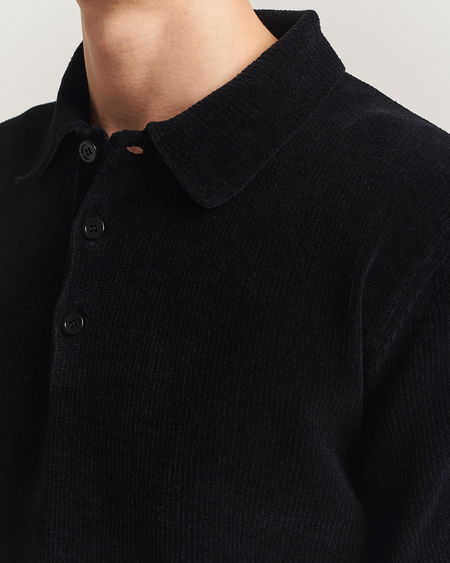 Uomini | Polo | Sunflower | Chenile Long Sleeve Polo Black