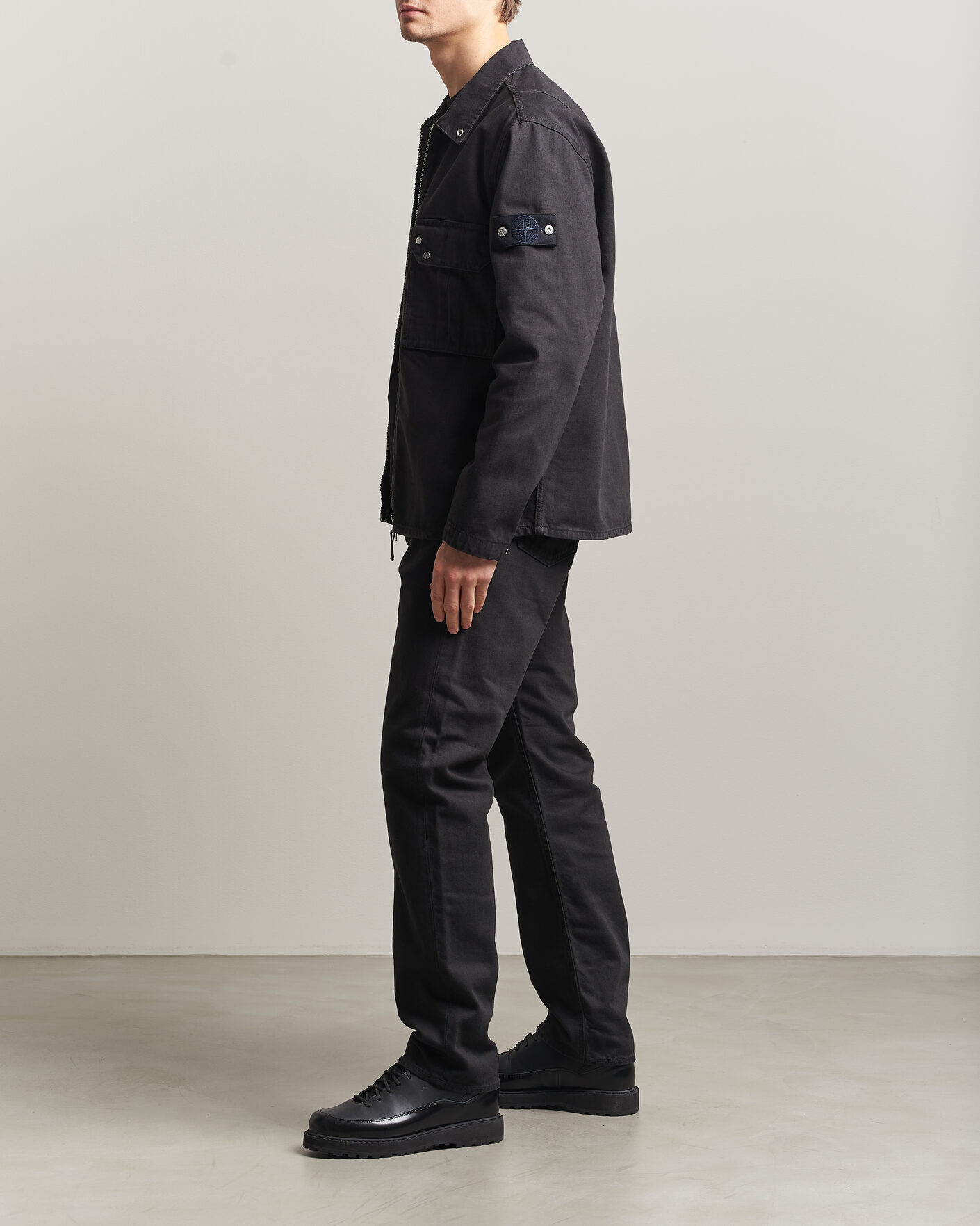 Uomini | Giacche | Stone Island | Denim Zip Overshirt Black