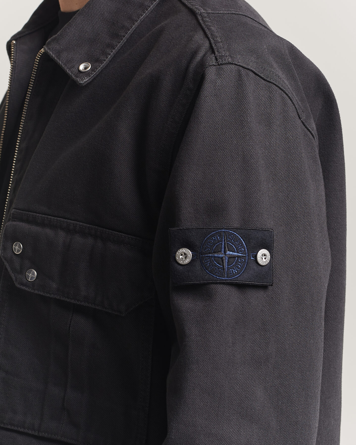 Uomini | Giacche | Stone Island | Denim Zip Overshirt Black