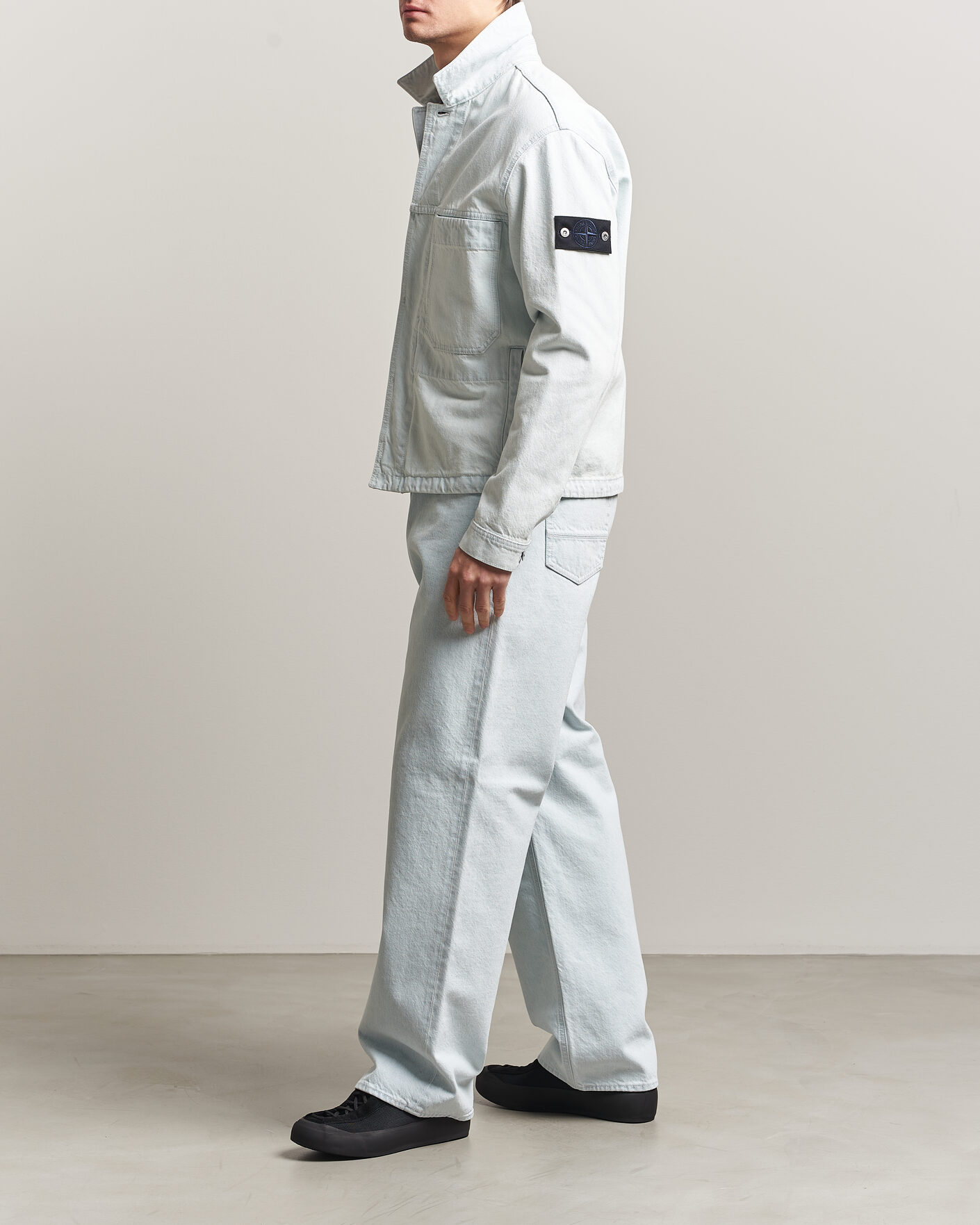 Uomini | Camicie | Stone Island | Loose Fit Denim Jeans Blue Extra Bleach
