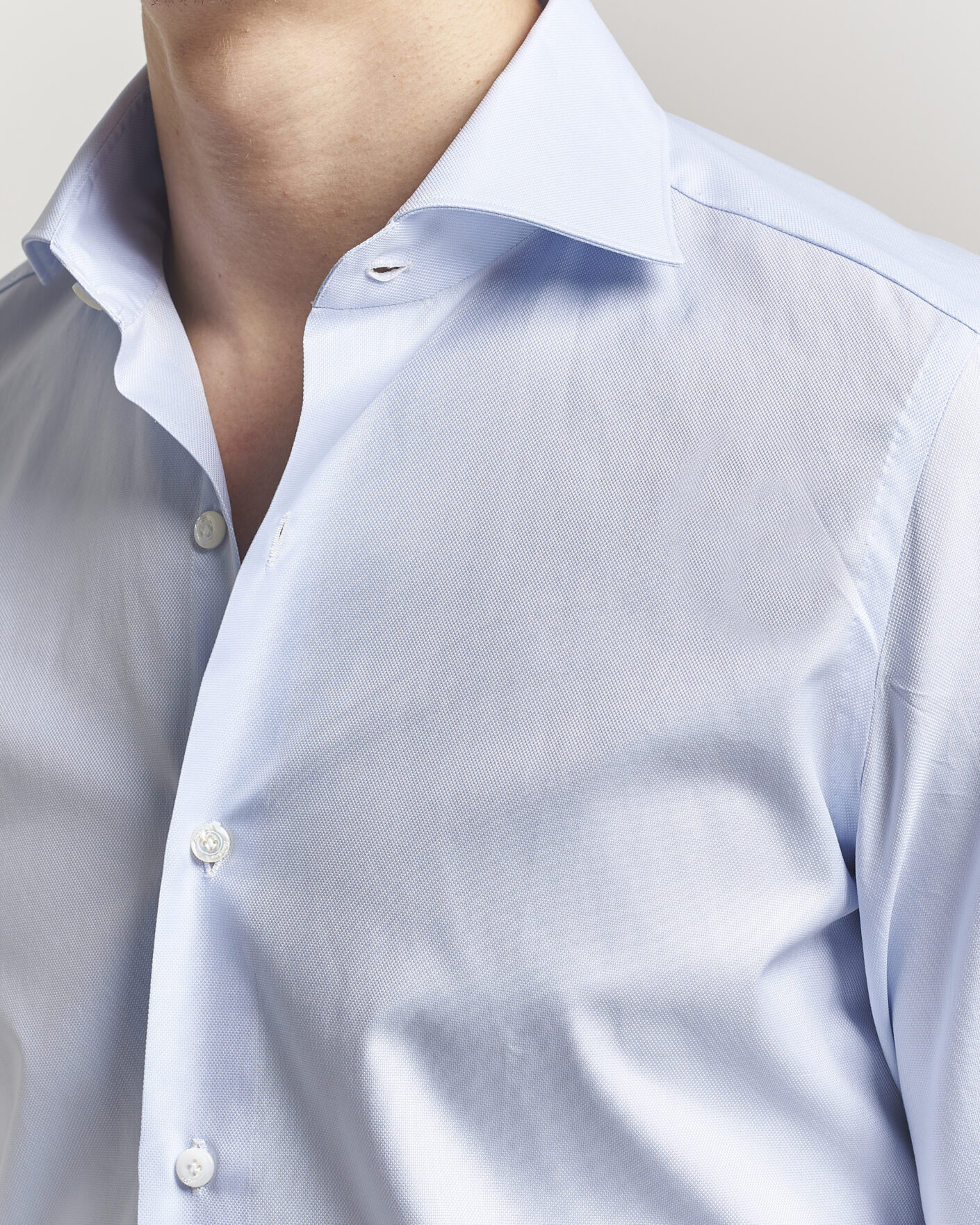 Uomini | Camicie | Finamore Napoli | Milano Slim Royal Oxford Dress Shirt Light Blue