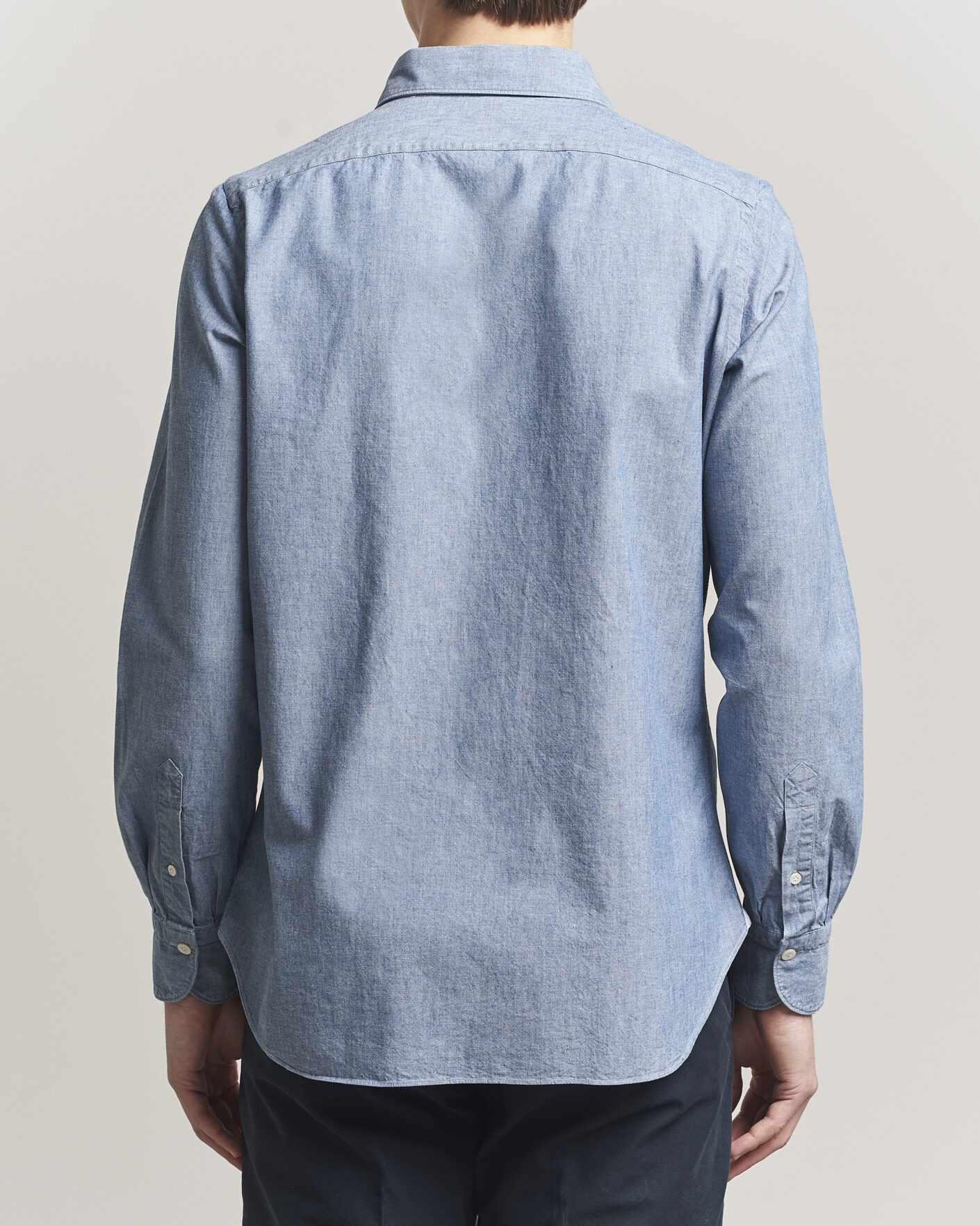 Uomini | Camicie | Finamore Napoli | Gaeta Chambray Shirt Light Blue