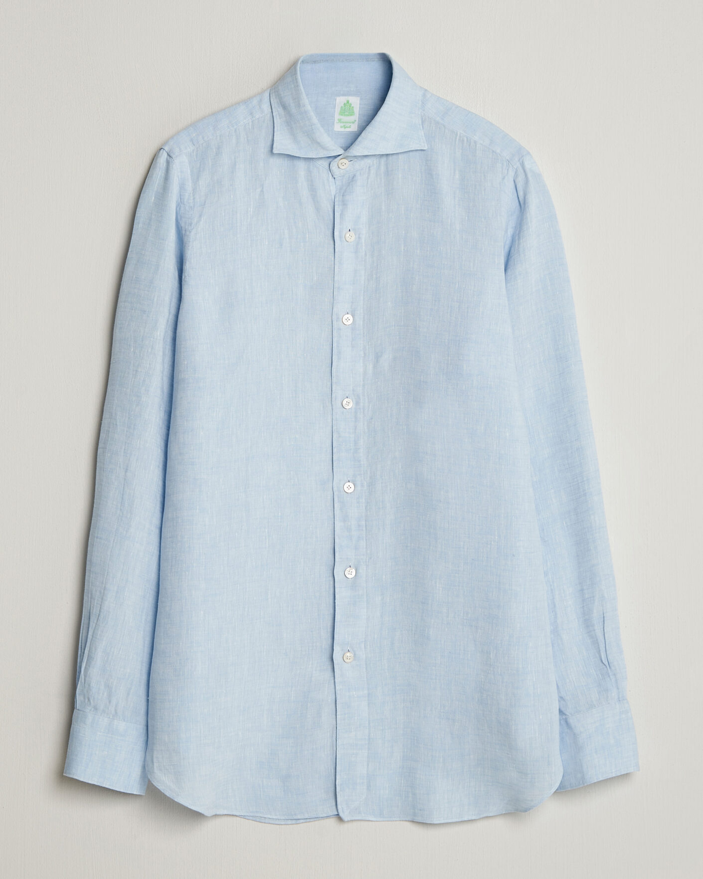 Uomini | Camicie | Finamore Napoli | Gaeta Linen Shirt Light Blue