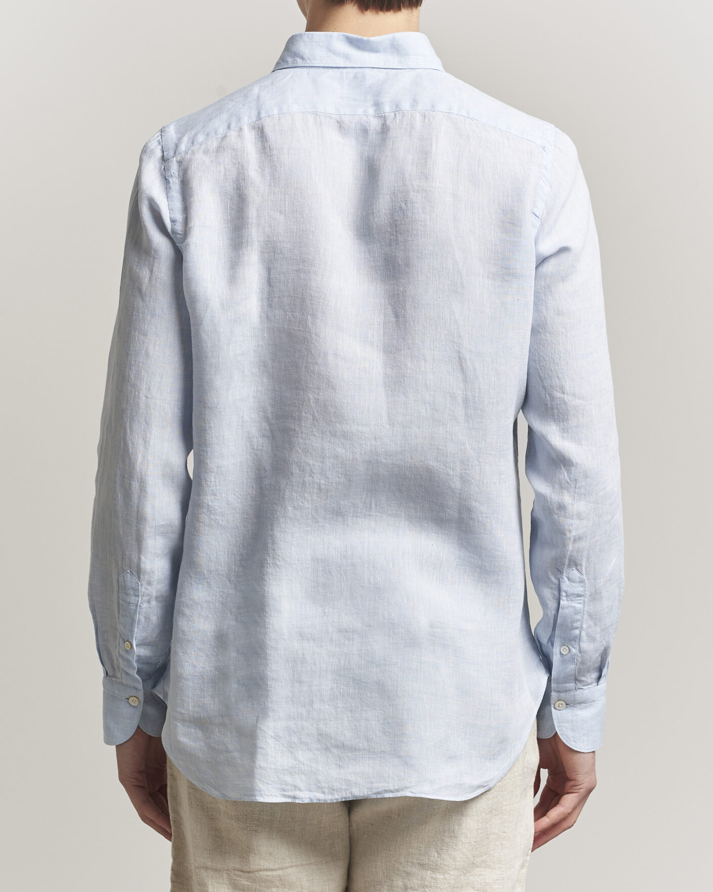 Uomini | Camicie | Finamore Napoli | Gaeta Linen Shirt Light Blue