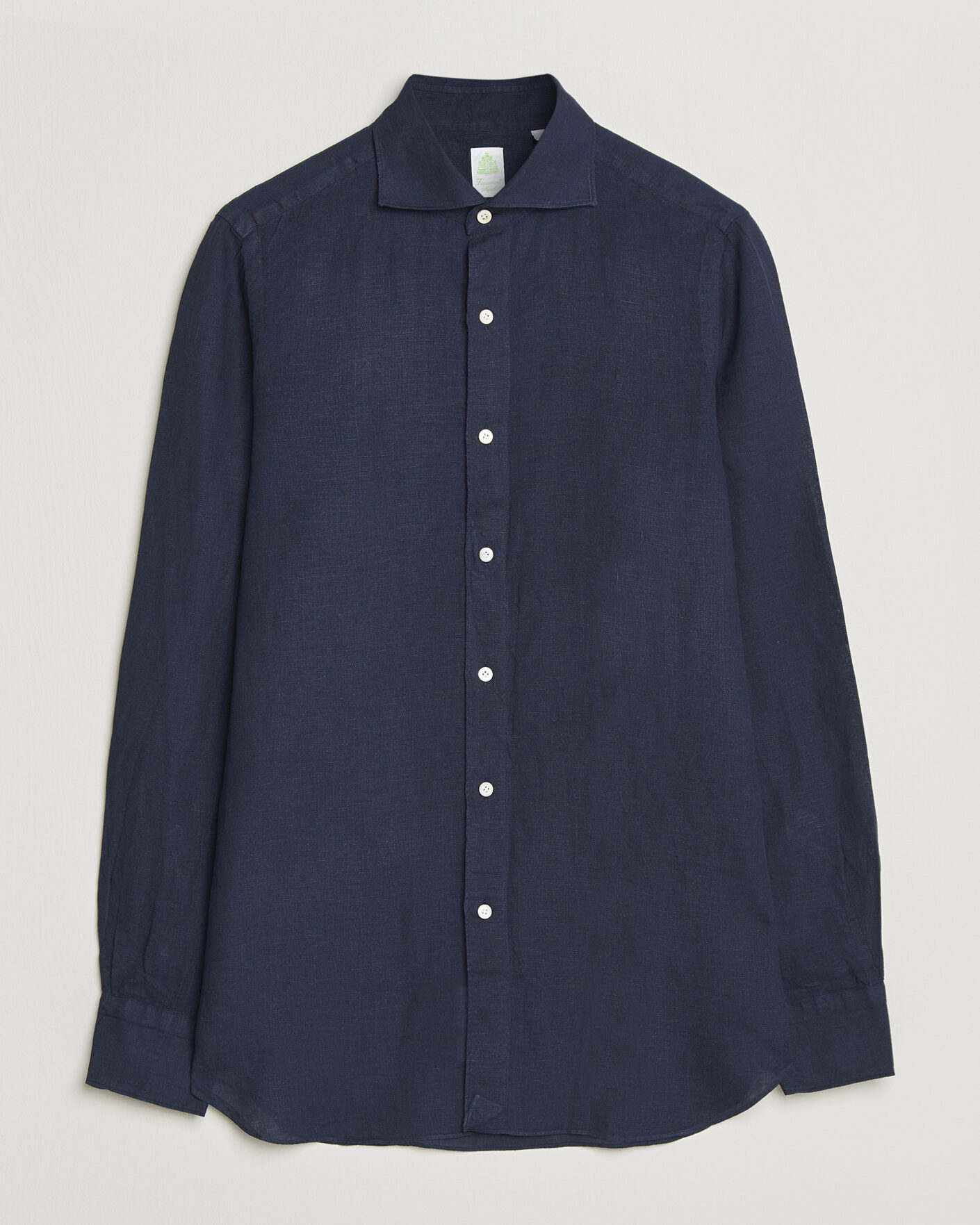 Uomini | Camicie | Finamore Napoli | Gaeta Linen Shirt Navy