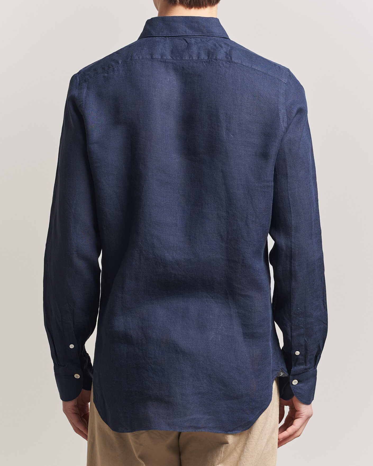 Uomini | Camicie | Finamore Napoli | Gaeta Linen Shirt Navy