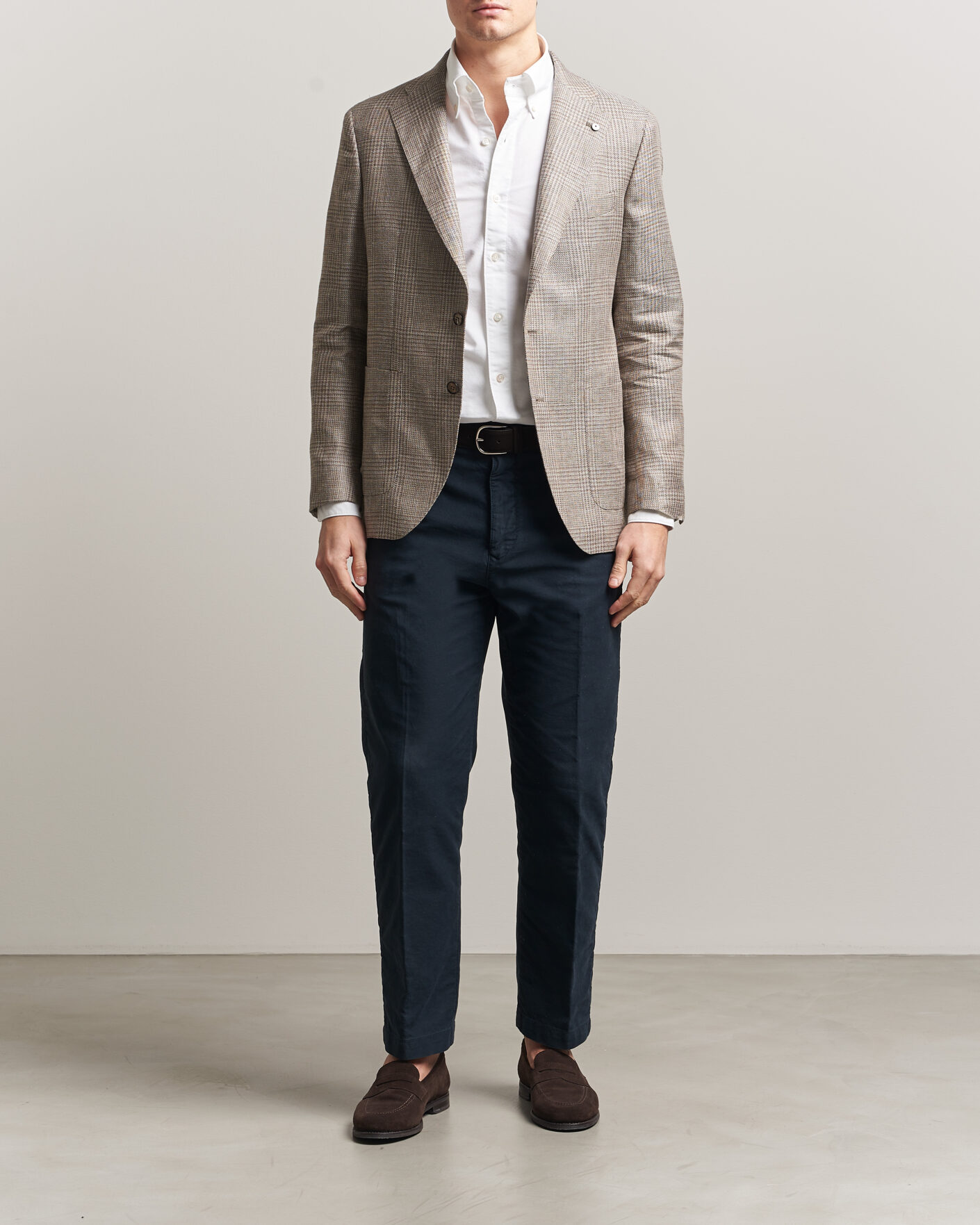 Uomini | Camicie | Finamore Napoli | Gaeta Oxford Button Down Shirt White