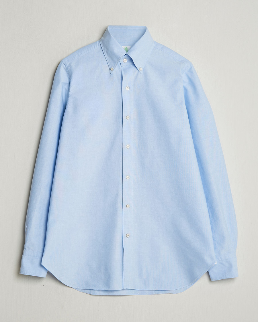 Uomini | Camicie | Finamore Napoli | Gaeta Oxford Button Down Shirt Light Blue