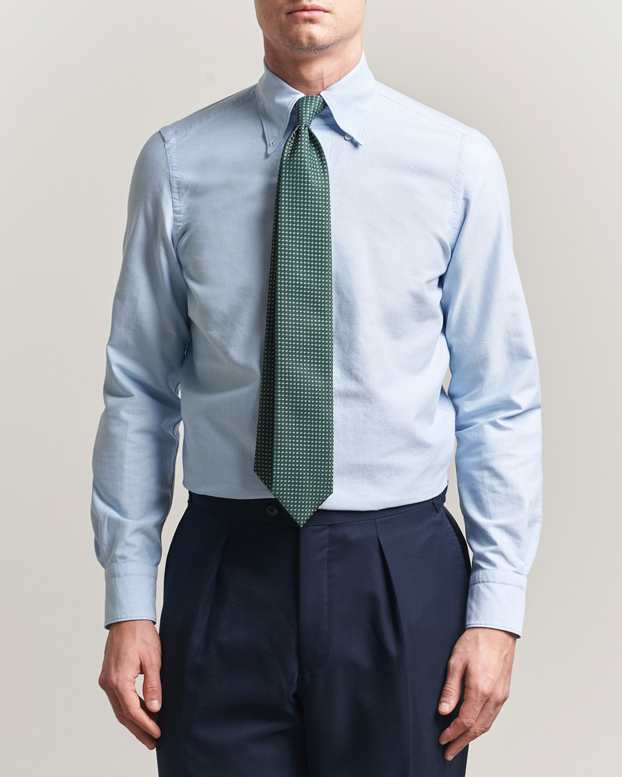 Uomini | Camicie | Finamore Napoli | Gaeta Oxford Button Down Shirt Light Blue