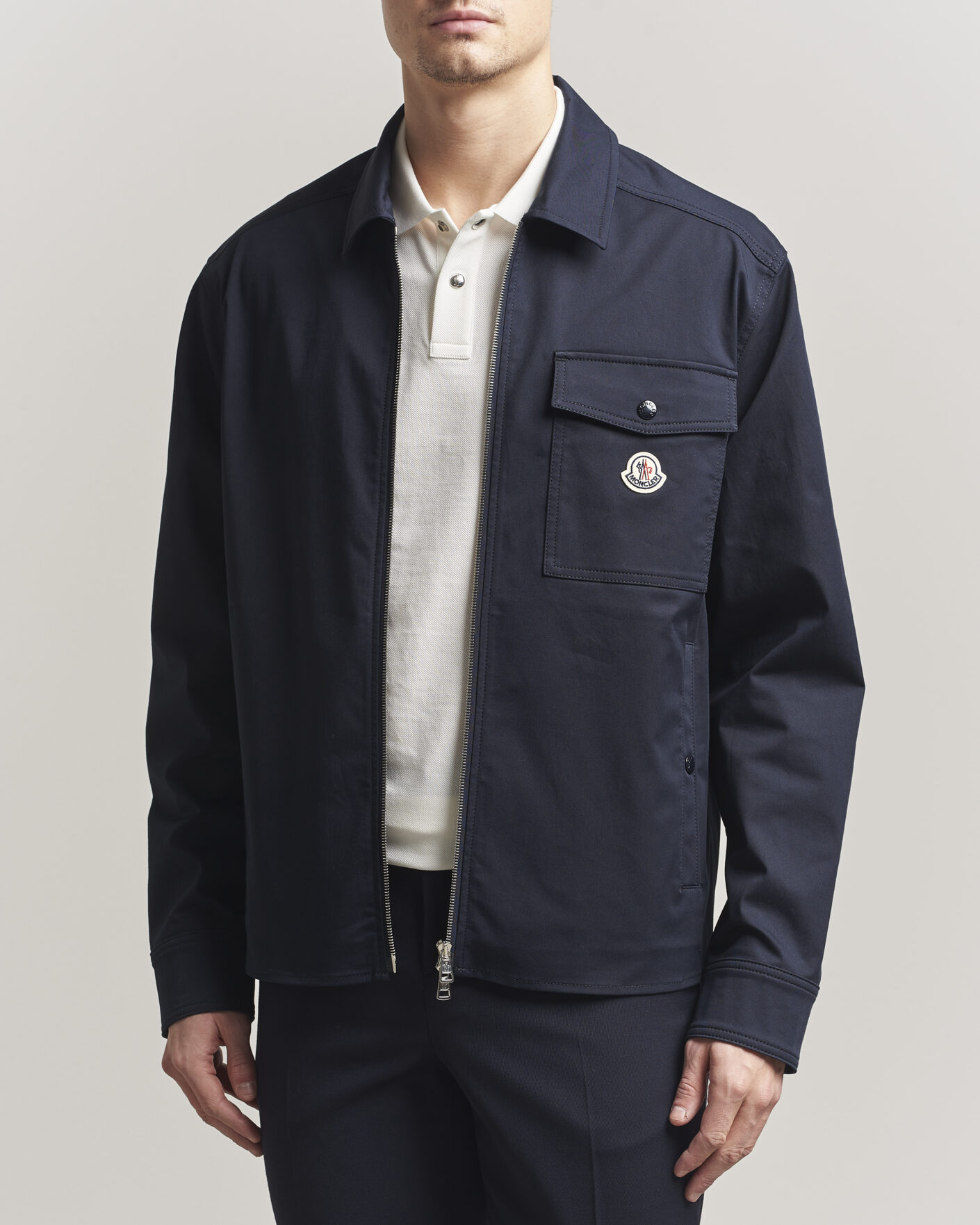 Uomini | Camicie | Moncler | Zip Overshirt Navy