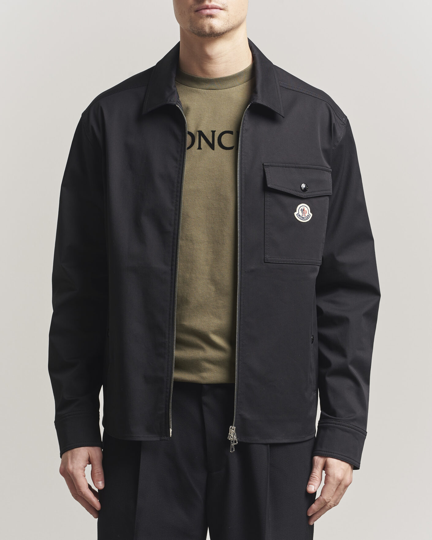 Uomini | Camicie | Moncler | Zip Overshirt Black