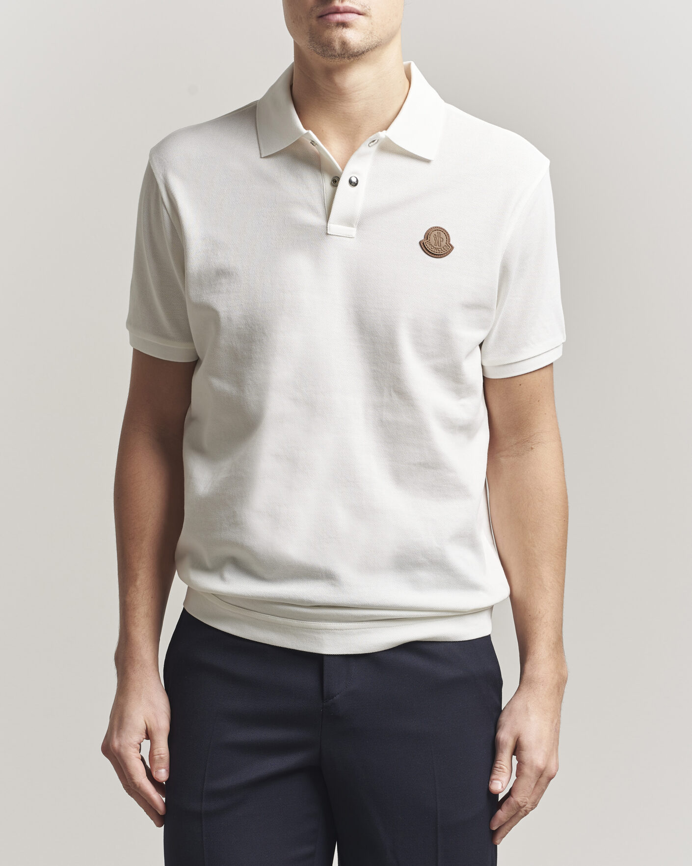 Uomini | Polo | Moncler | Luxury Logo Polo Off White