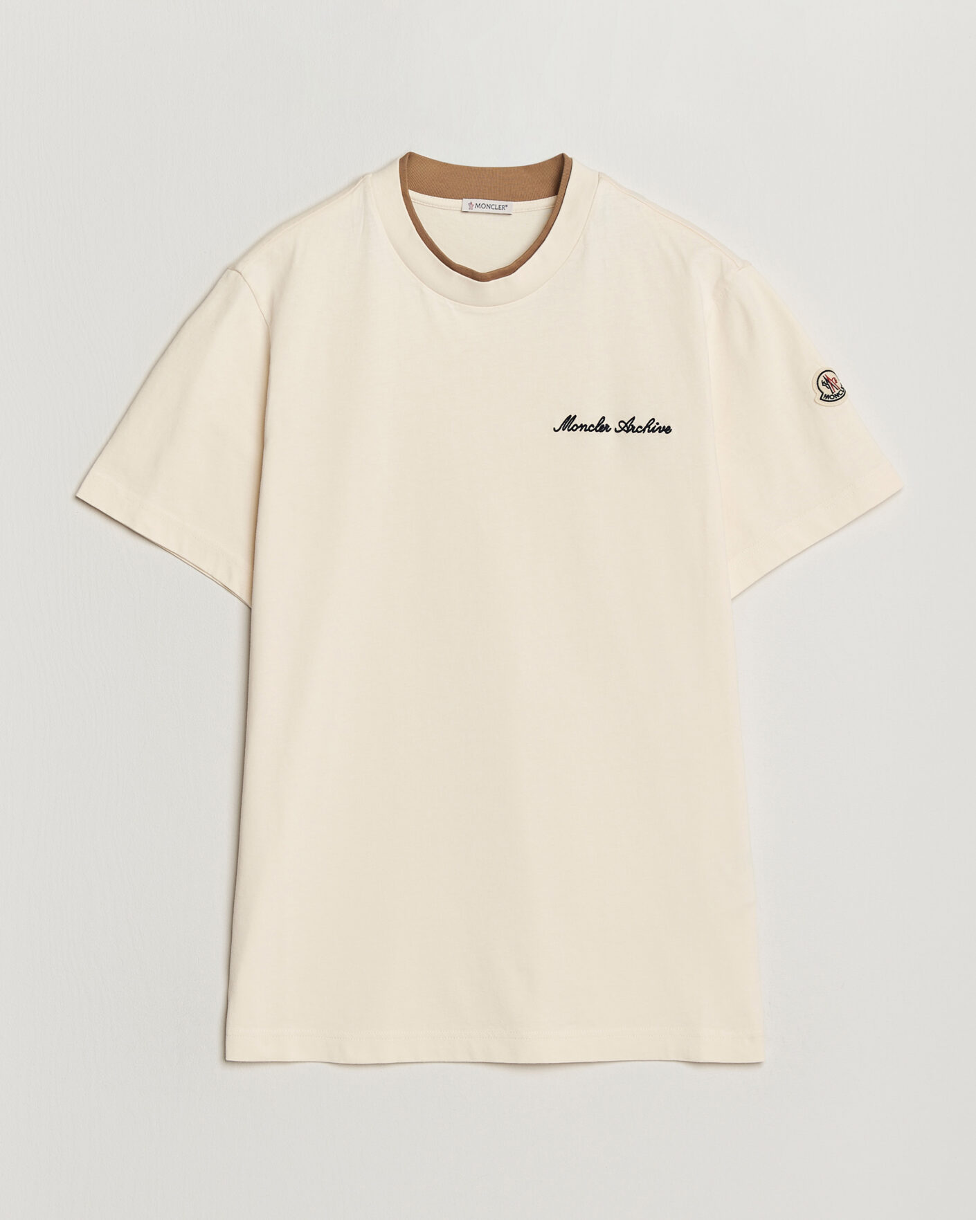 Uomini | T-shirt | Moncler | Signature Logo T-Shirt Off White
