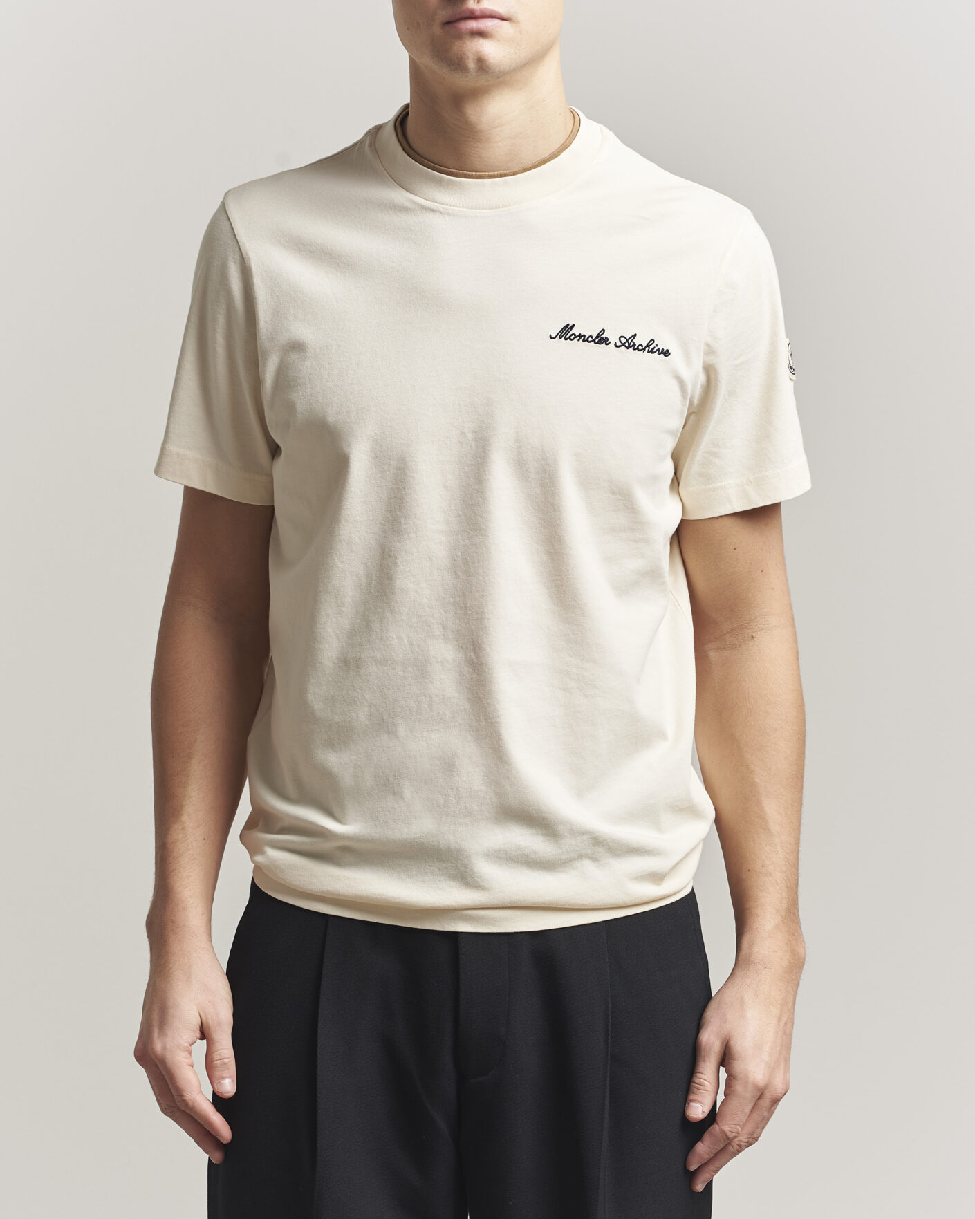 Uomini | T-shirt | Moncler | Signature Logo T-Shirt Off White