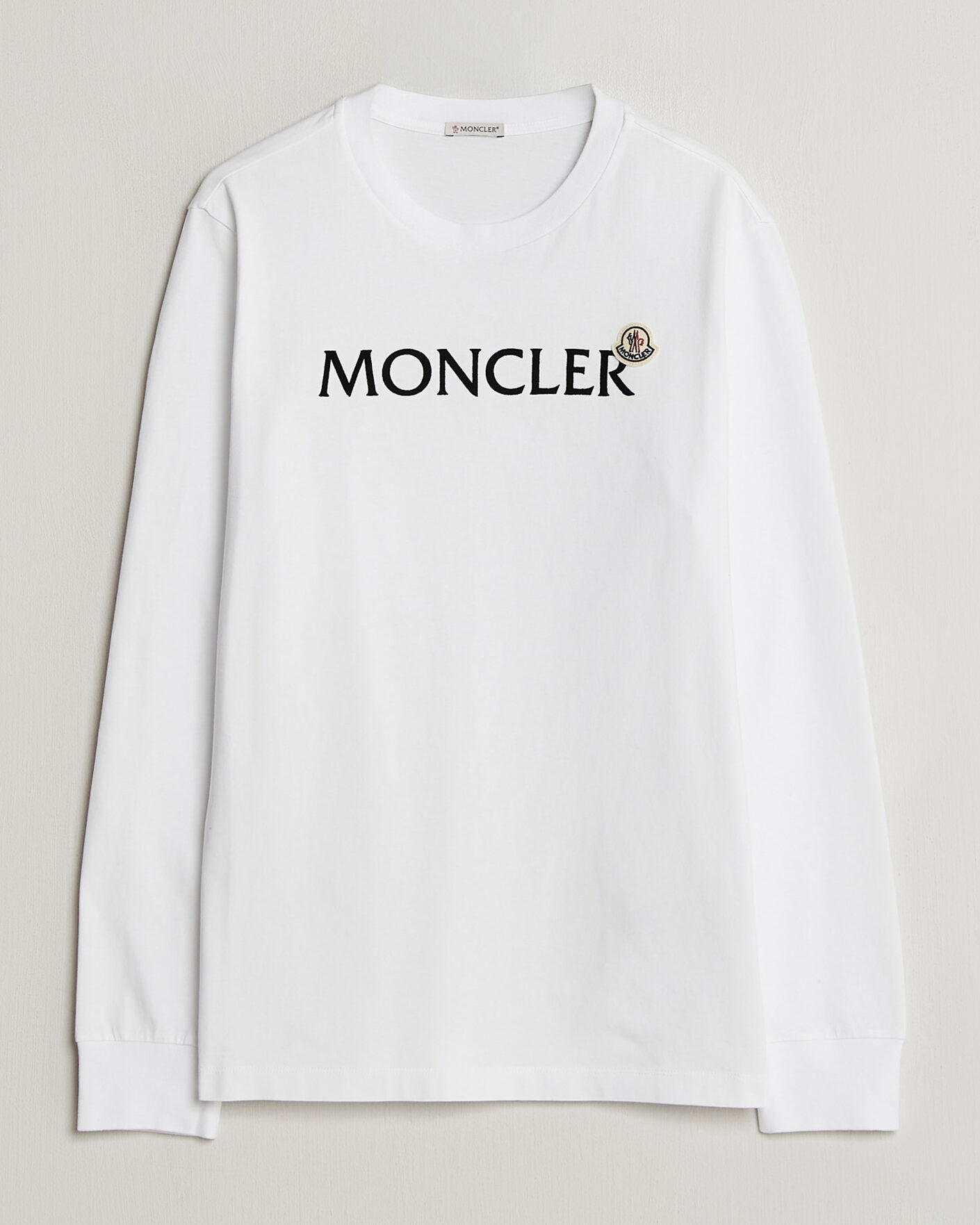 Uomini | T-shirt | Moncler | Lettering Logo Long Sleeve T-Shirt White