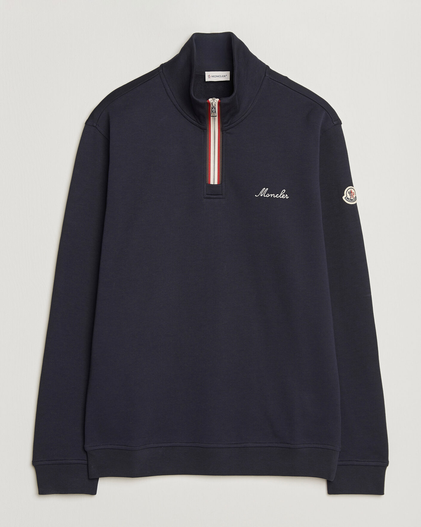 Uomini | Maglieria | Moncler | Signature Logo Half Zip Navy