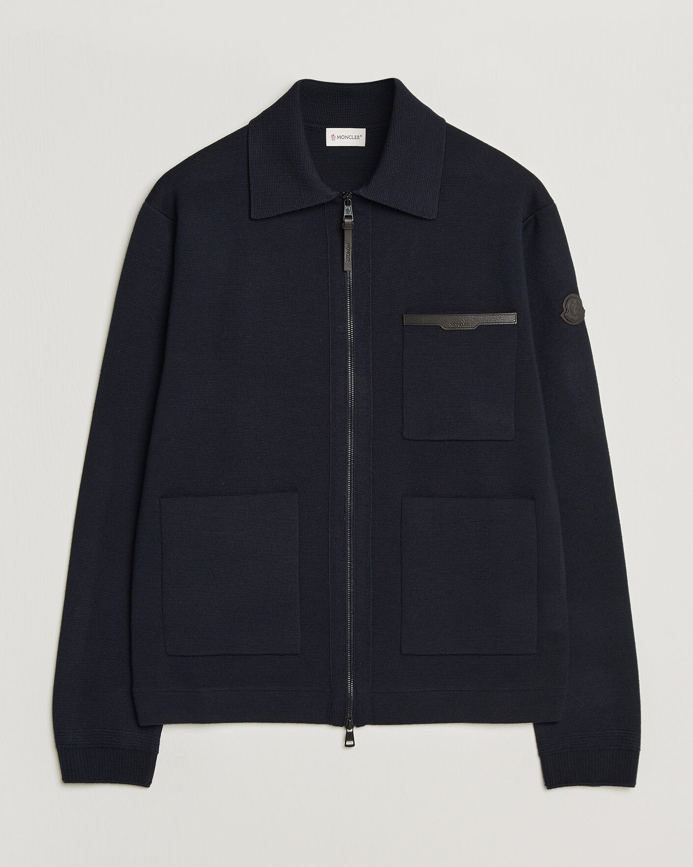 Uomini | Maglieria | Moncler | Zip Wool Cardigan Navy