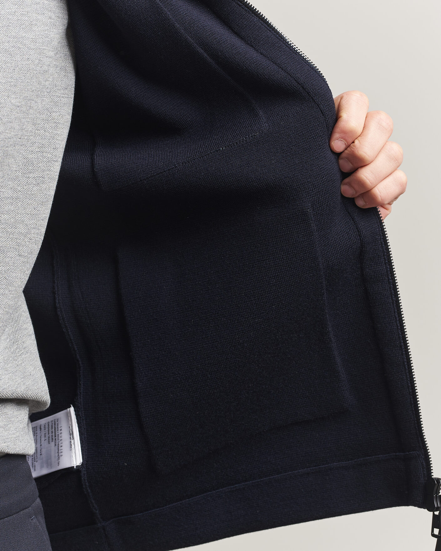 Uomini | Maglieria | Moncler | Zip Wool Cardigan Navy