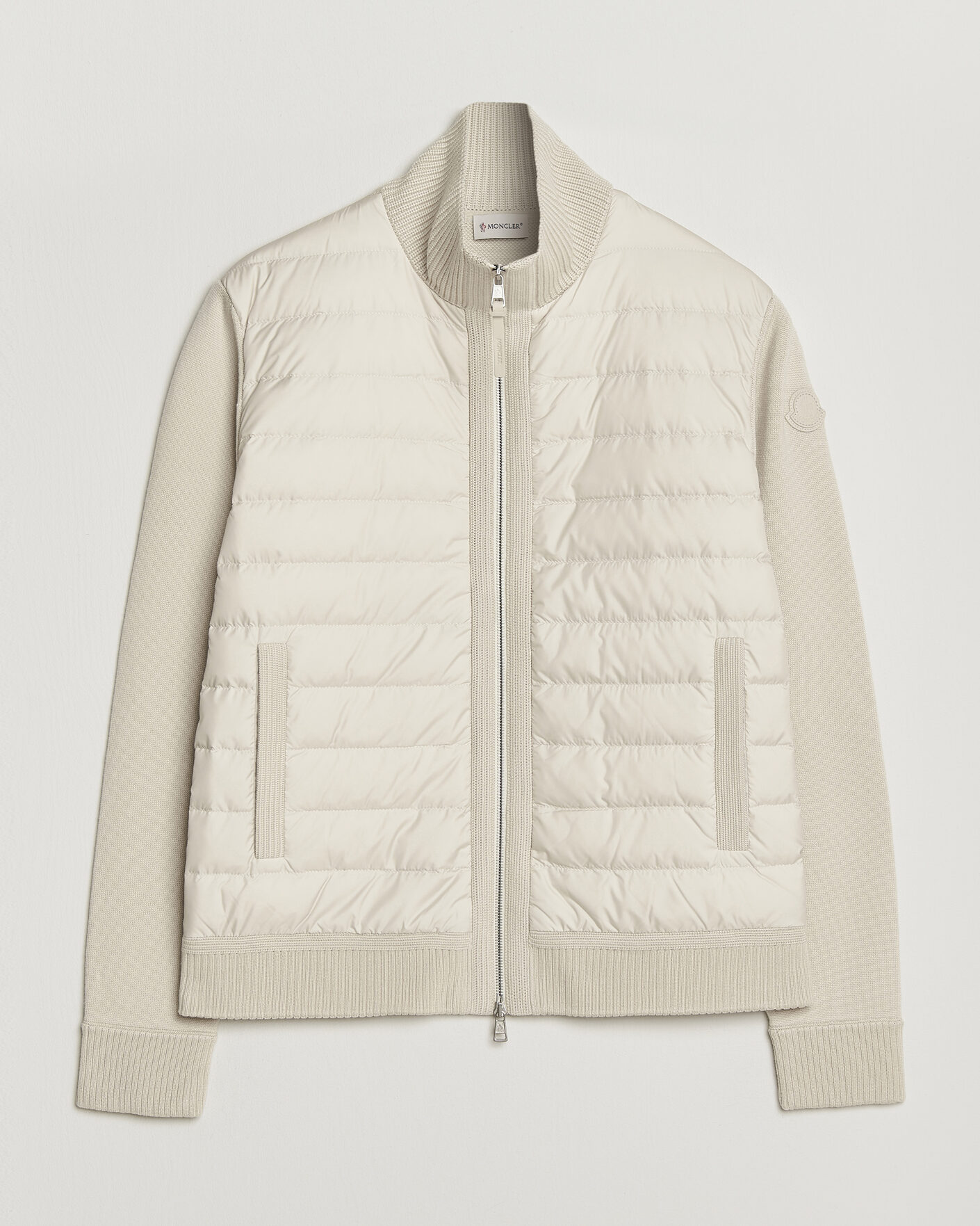 Uomini | Giacche | Moncler | Luxury Hybrid Zip Cardigan Off White