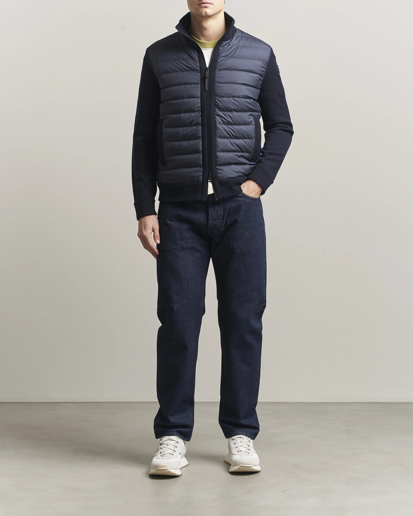 Uomini | Giacche | Moncler | Luxury Hybrid Zip Cardigan Navy