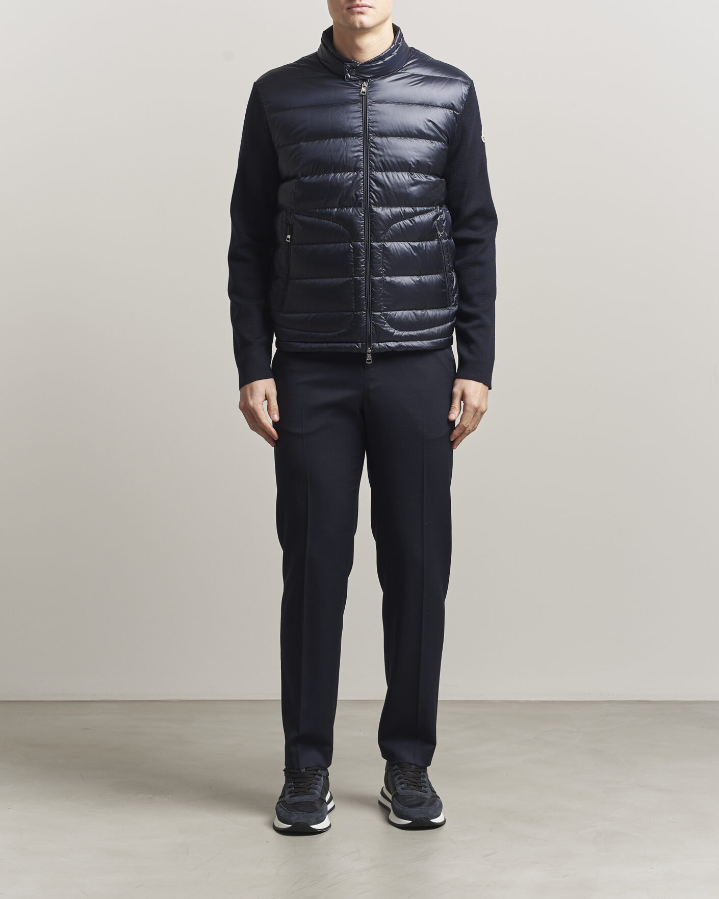Uomini | Giacche | Moncler | Hybrid Laque Zip Cardigan Navy