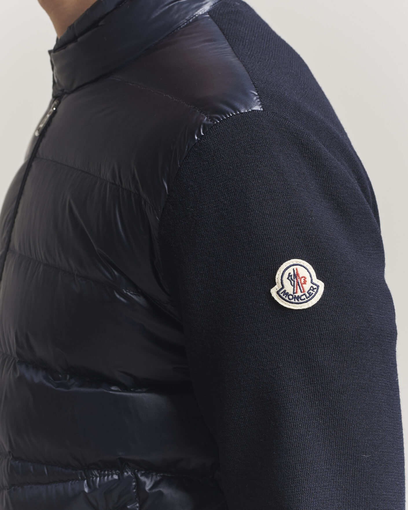 Uomini | Giacche | Moncler | Hybrid Laque Zip Cardigan Navy