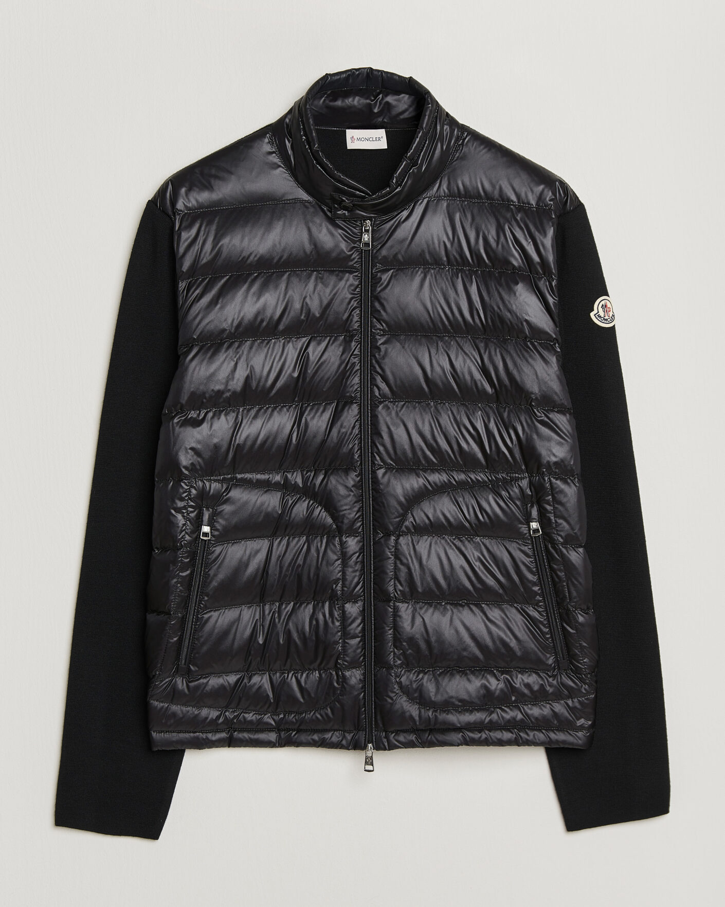 Uomini | Giacche | Moncler | Hybrid Laque Zip Cardigan Black