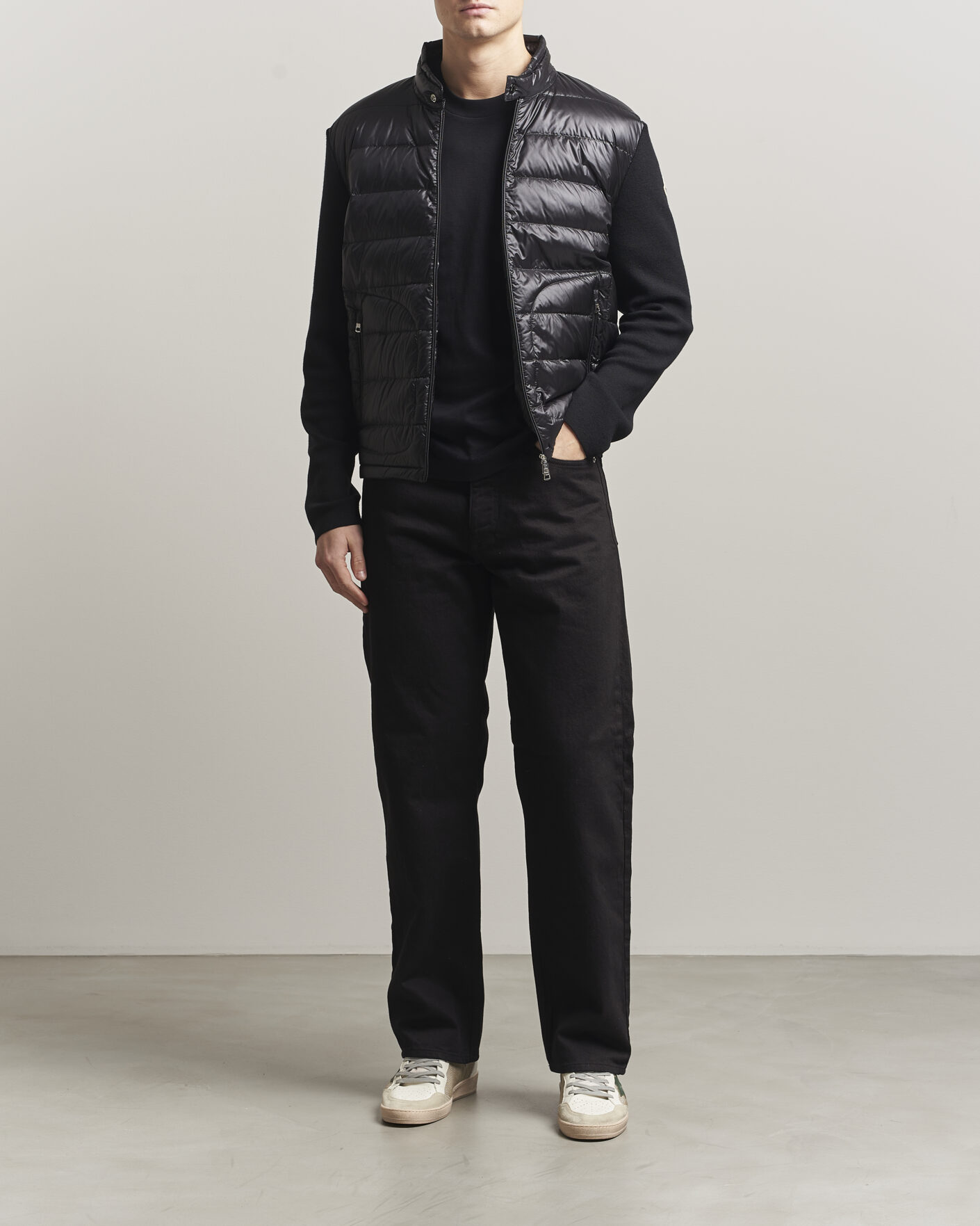Uomini | Giacche | Moncler | Hybrid Laque Zip Cardigan Black
