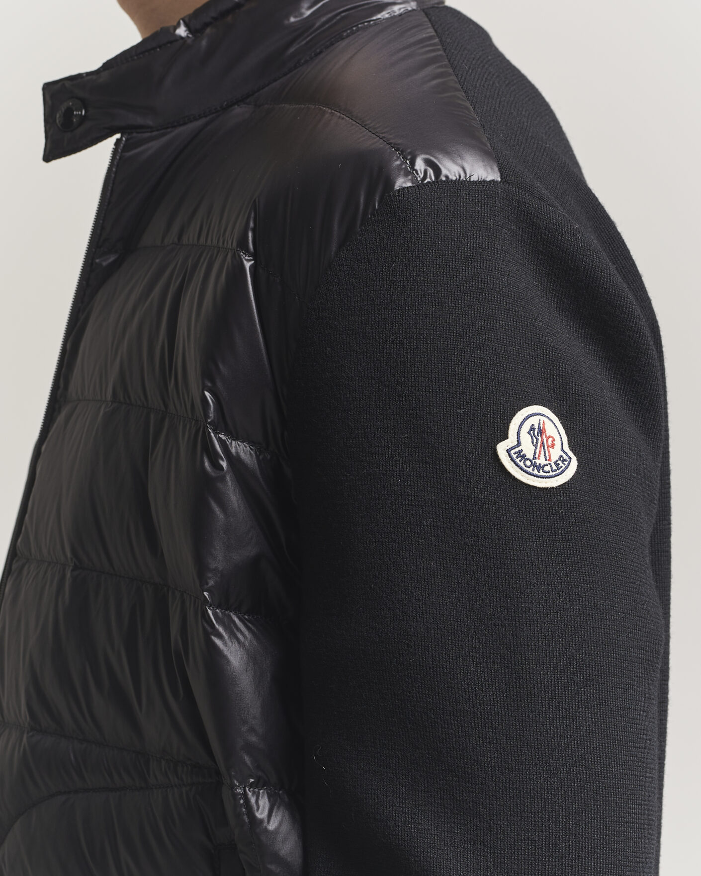Uomini | Giacche | Moncler | Hybrid Laque Zip Cardigan Black