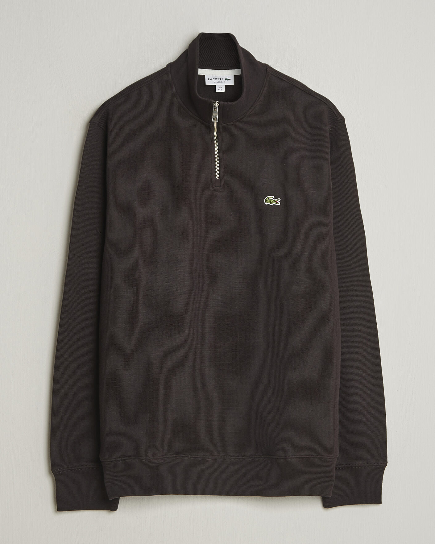 Uomini | Maglieria | Lacoste | Rib Interlock Half Zip Buffle Brown