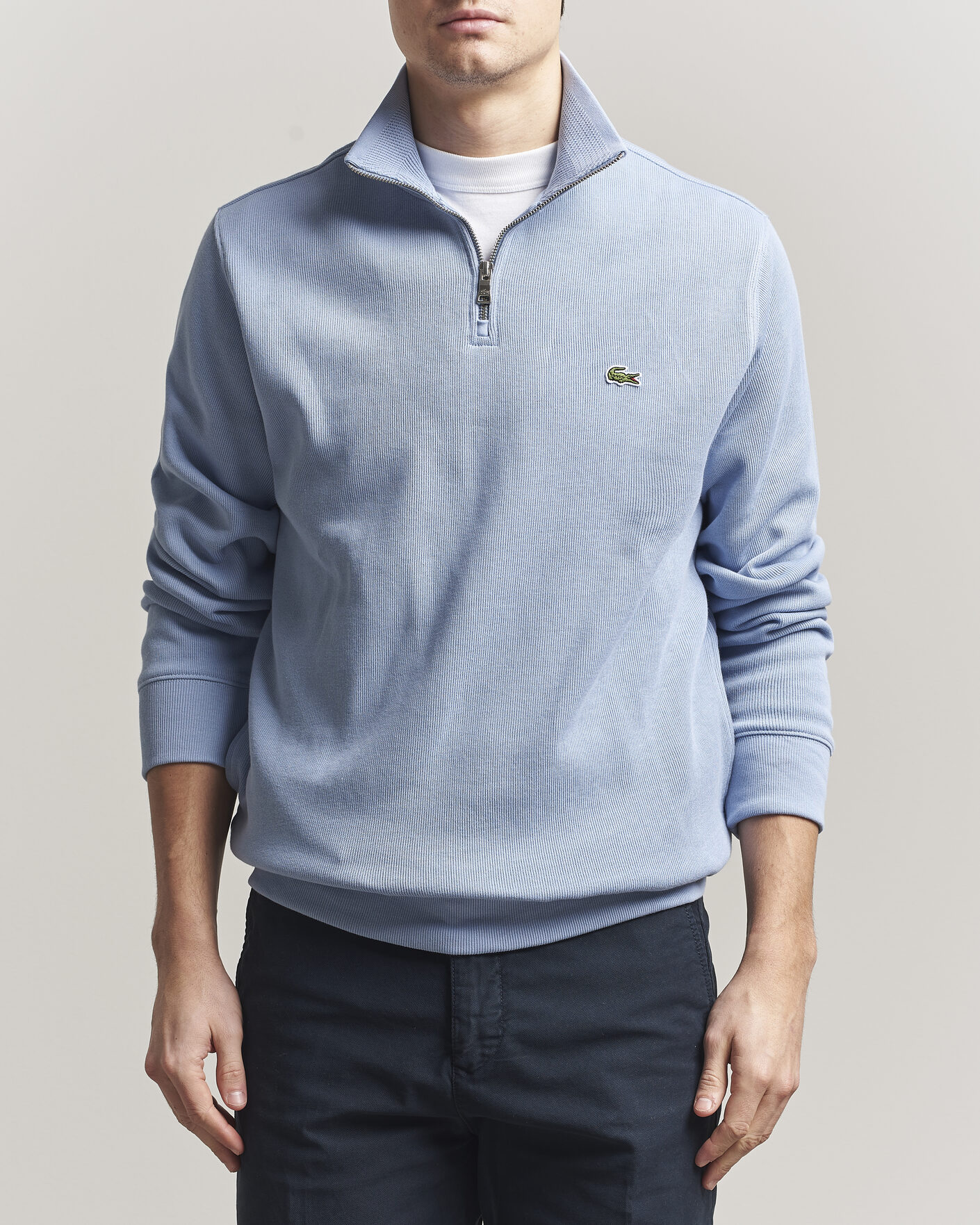 Uomini | Maglieria | Lacoste | Rib Interlock Half Zip Aphylla Blue