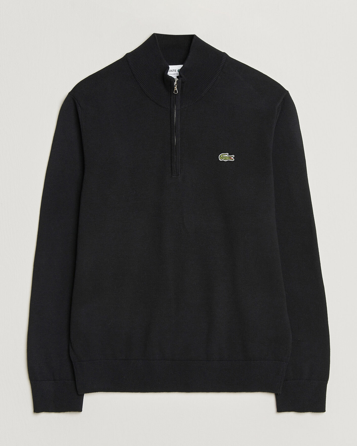 Uomini | Maglieria | Lacoste | Cotton Knitted Half Zip Black