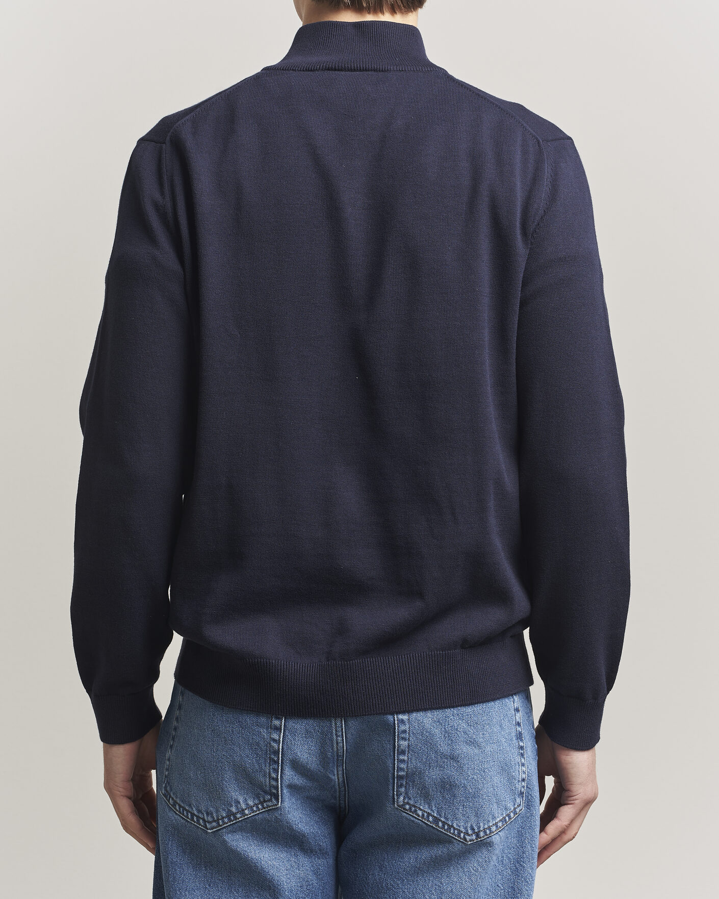 Uomini | Maglieria | Lacoste | Cotton Knitted Half Zip Navy Blue
