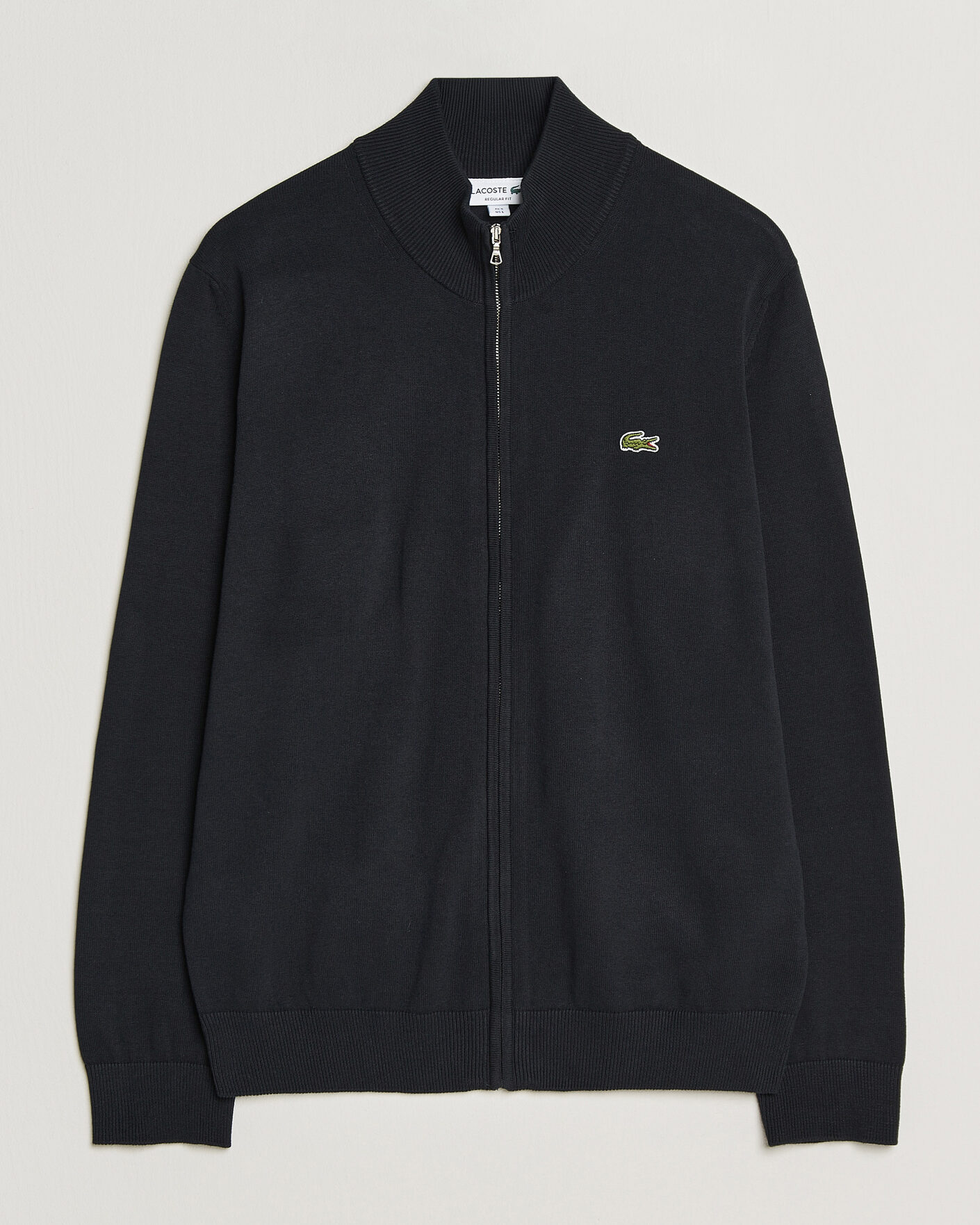 Uomini | Maglieria | Lacoste | Cotton Knitted Full Zip Black