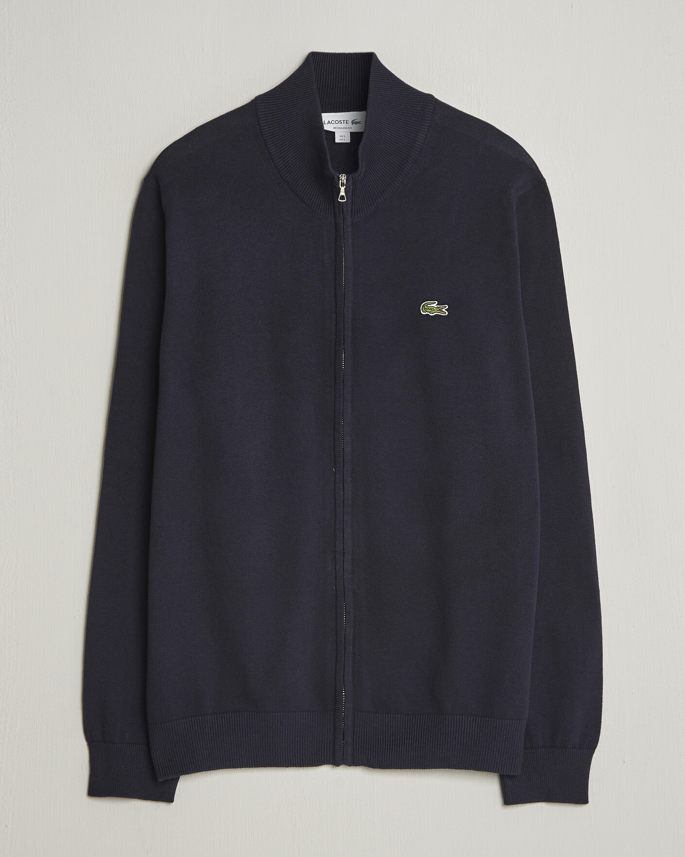 Uomini | Maglieria | Lacoste | Cotton Knitted Full Zip Navy Blue