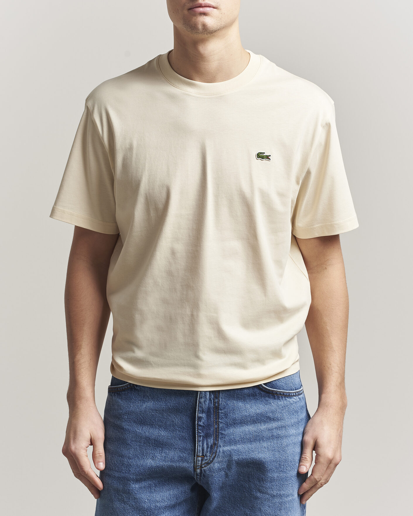 Uomini | T-shirt | Lacoste | Crew Neck T-Shirt Naturel Clair