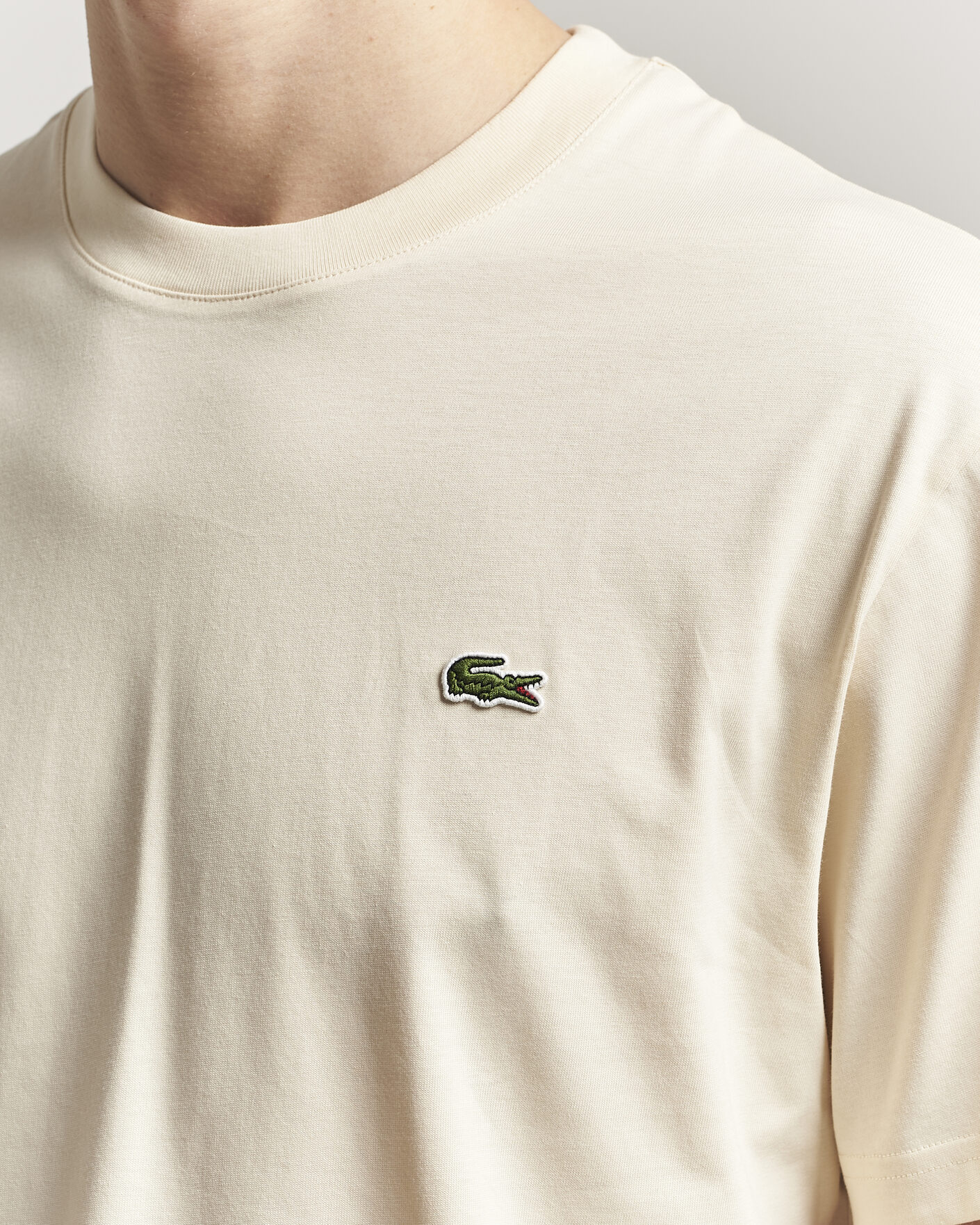 Uomini | T-shirt | Lacoste | Crew Neck T-Shirt Naturel Clair