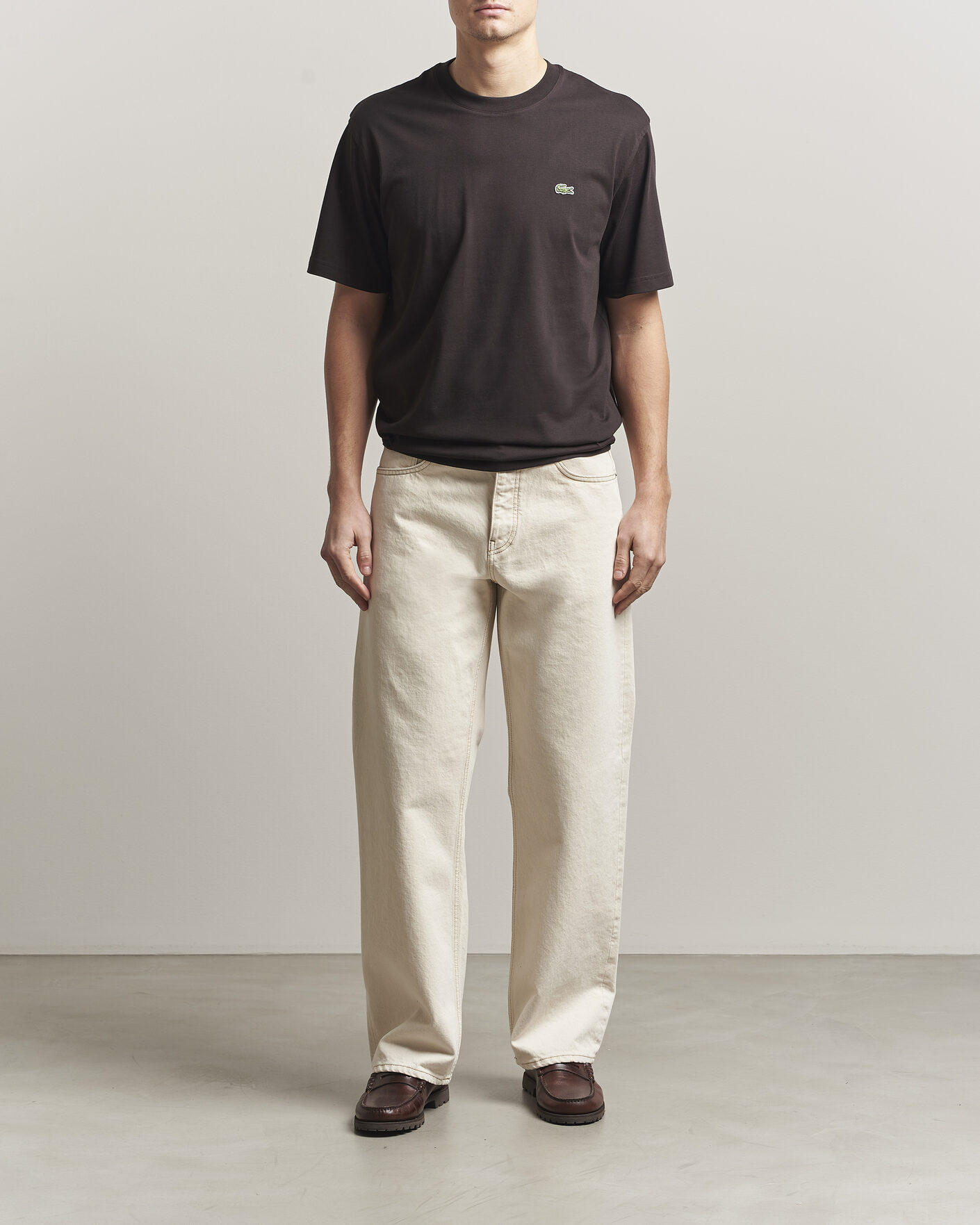 Uomini | T-shirt | Lacoste | Crew Neck T-Shirt Buffle Brown