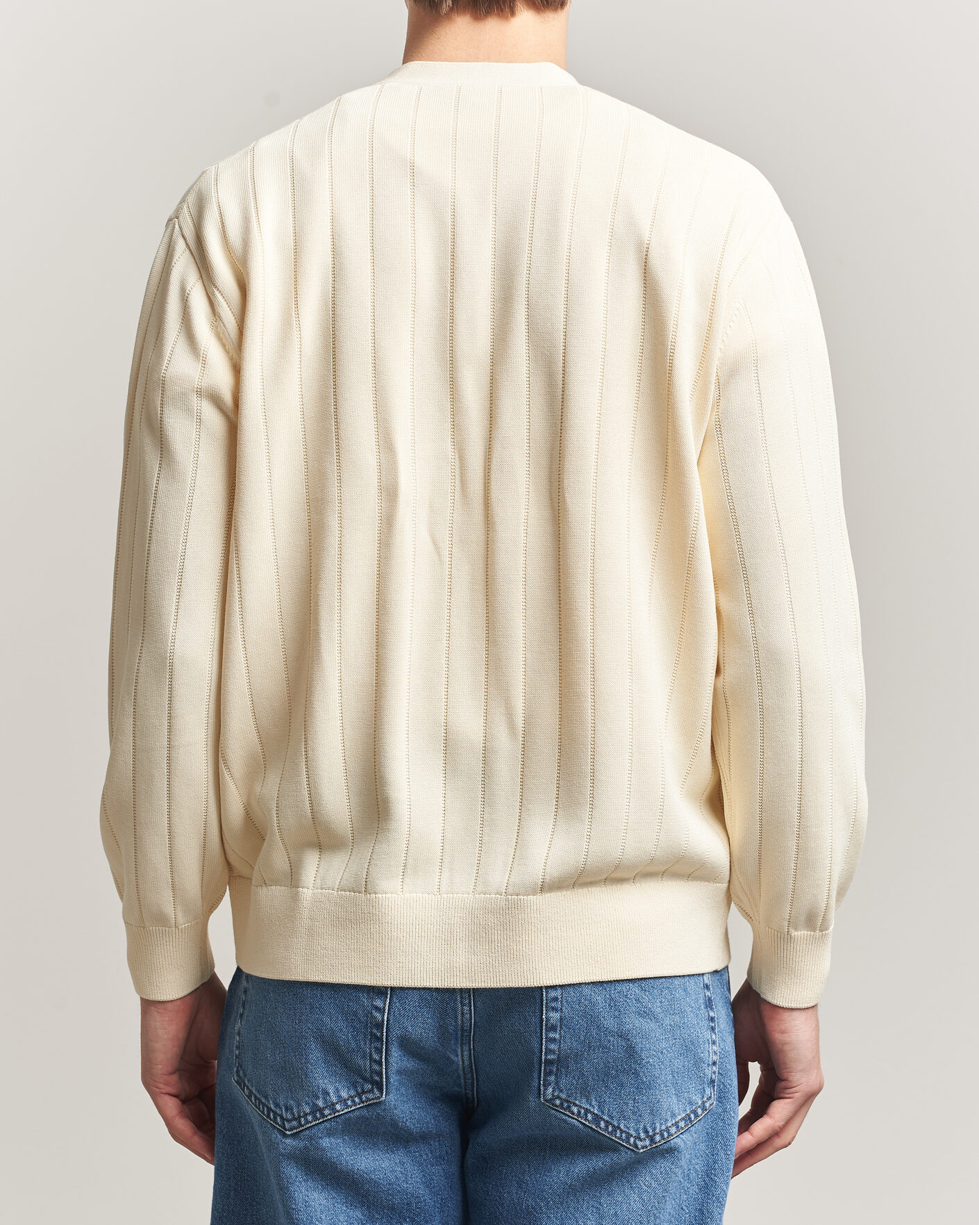 Uomini | Maglieria | Lacoste | Cotton Structured Knitted Cardigan Naturel Clair