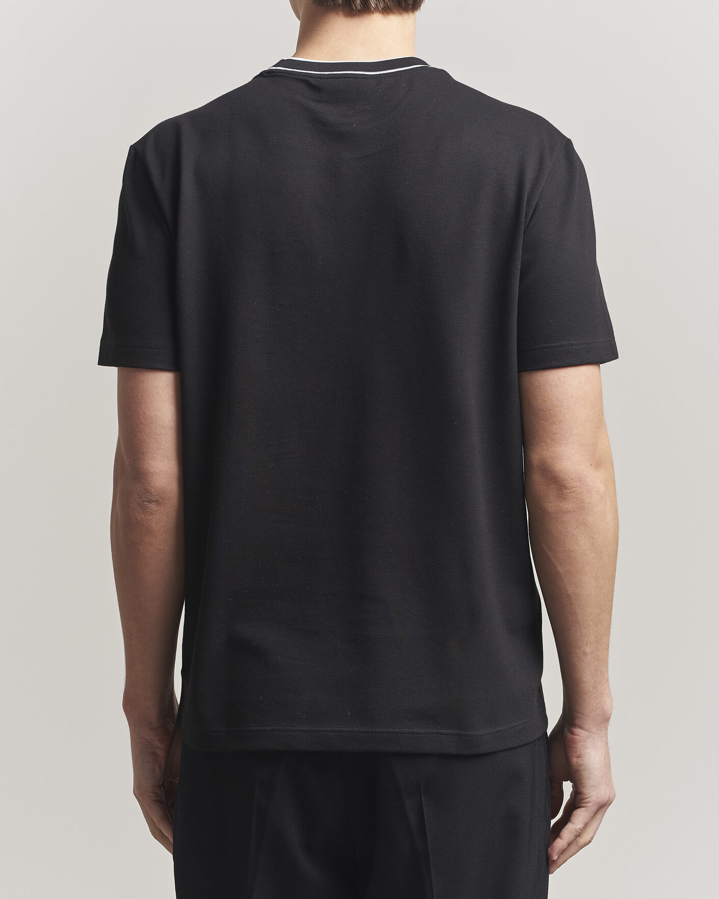Uomini | T-shirt | Lacoste | Contrast Rib Piqué T-Shirt Black