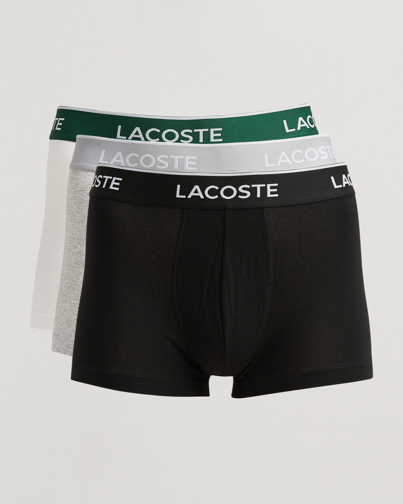 Uomini | Biancheria intima | Lacoste | 3-Pack Stretch Cotton Trunks Black/White/Grey